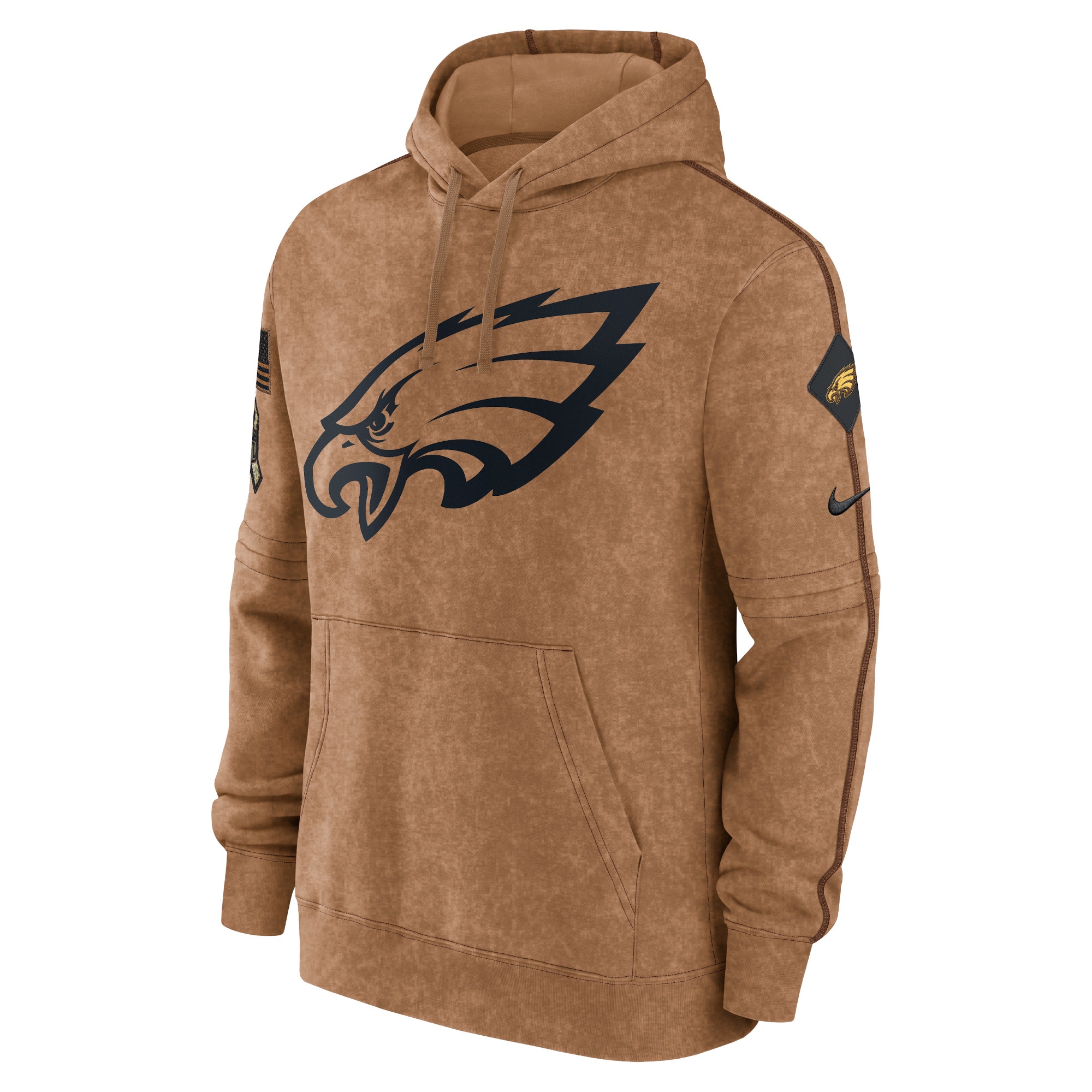 Philadelphia Eagles  2023 Salute To Service Club Pullover Hoodie - Brown