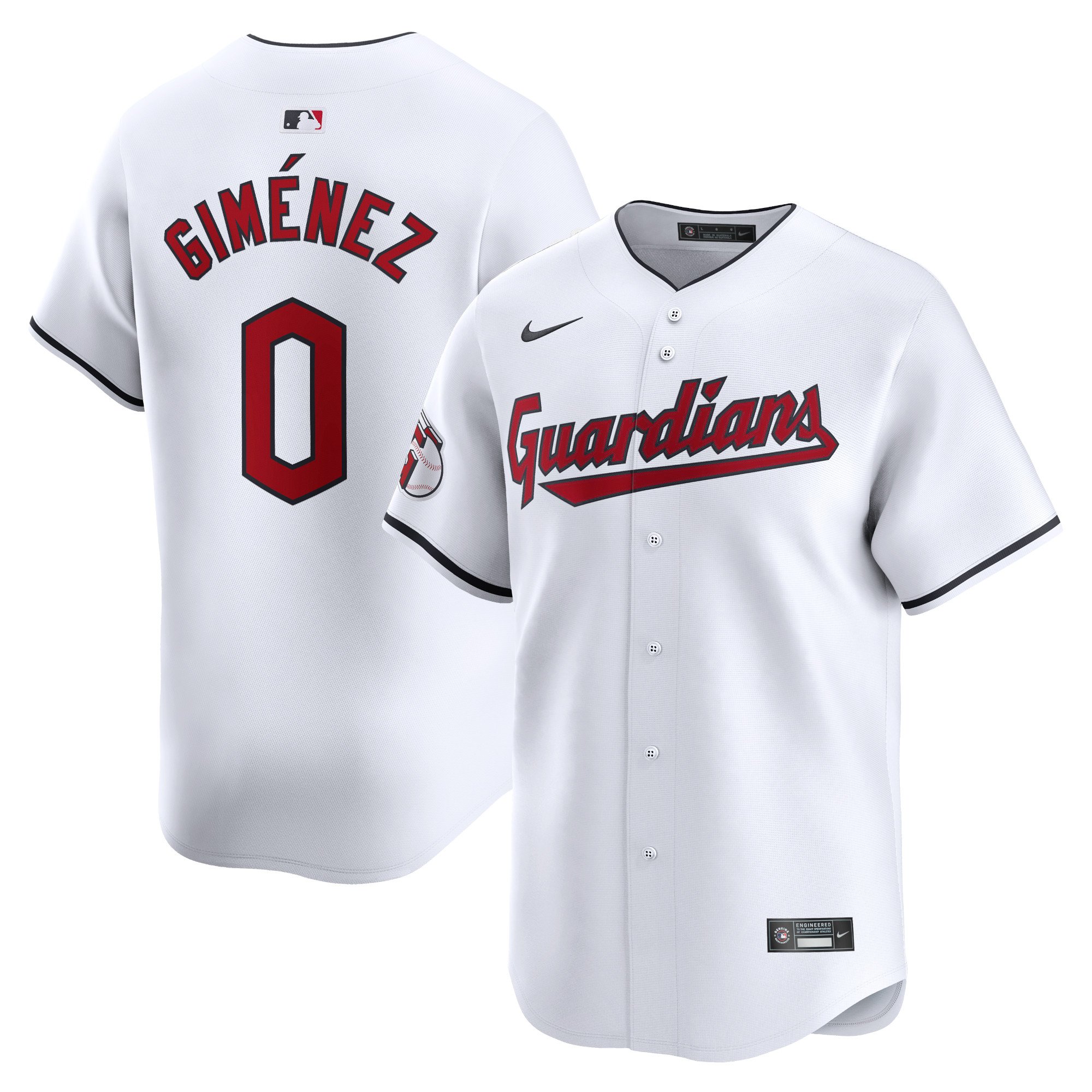 Men's Cleveland Guardians Andres Gimenez  White Home Limited Player Jersey