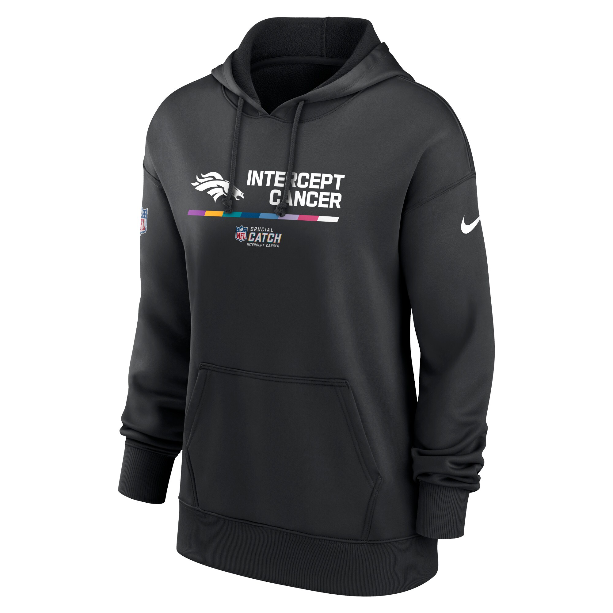 Denver Broncos Women's 2022 NFL Crucial Catch Therma Performance Pullover Hoodie - Black