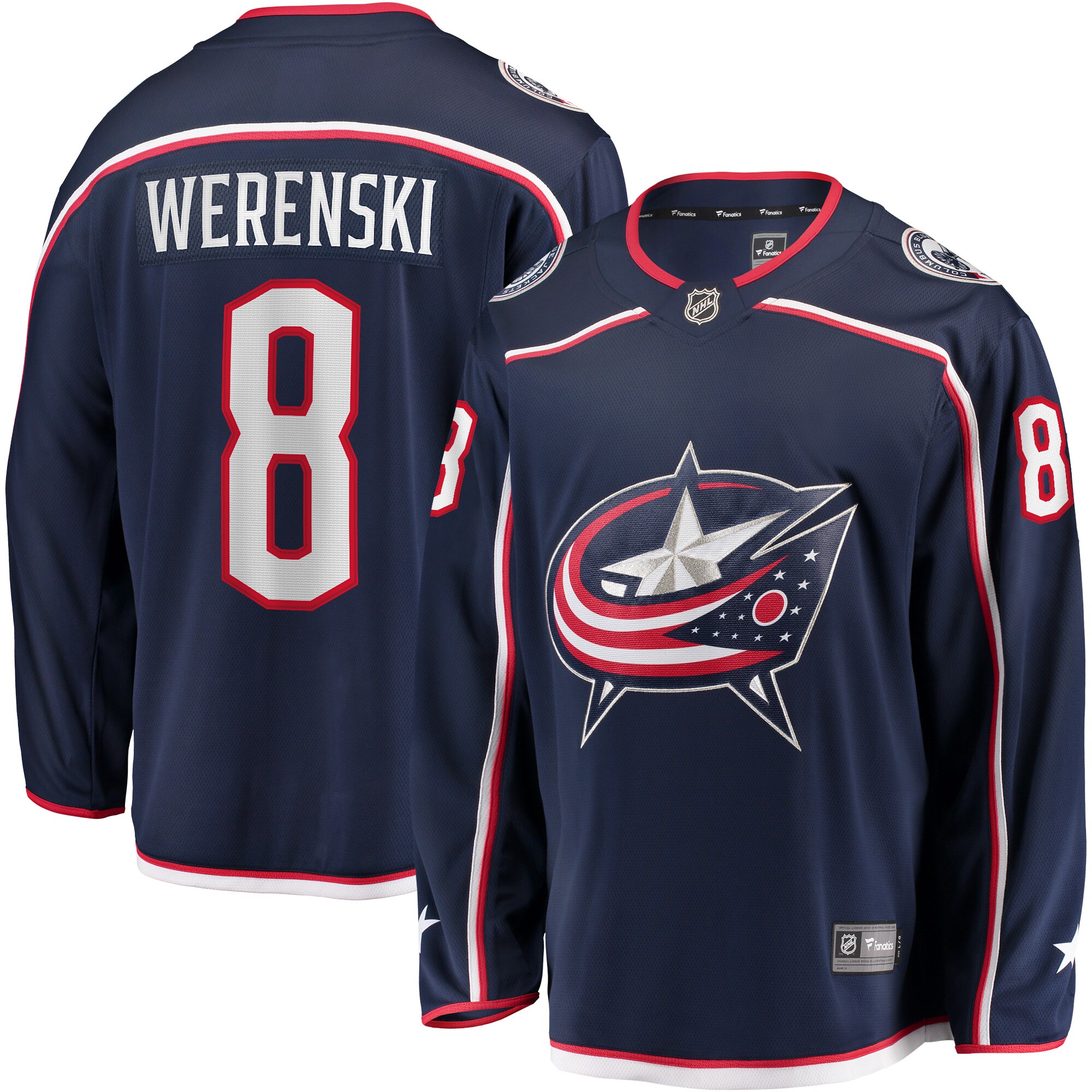 Zach Werenski Columbus Blue Jackets Home Premier Breakaway Player Jersey - Navy