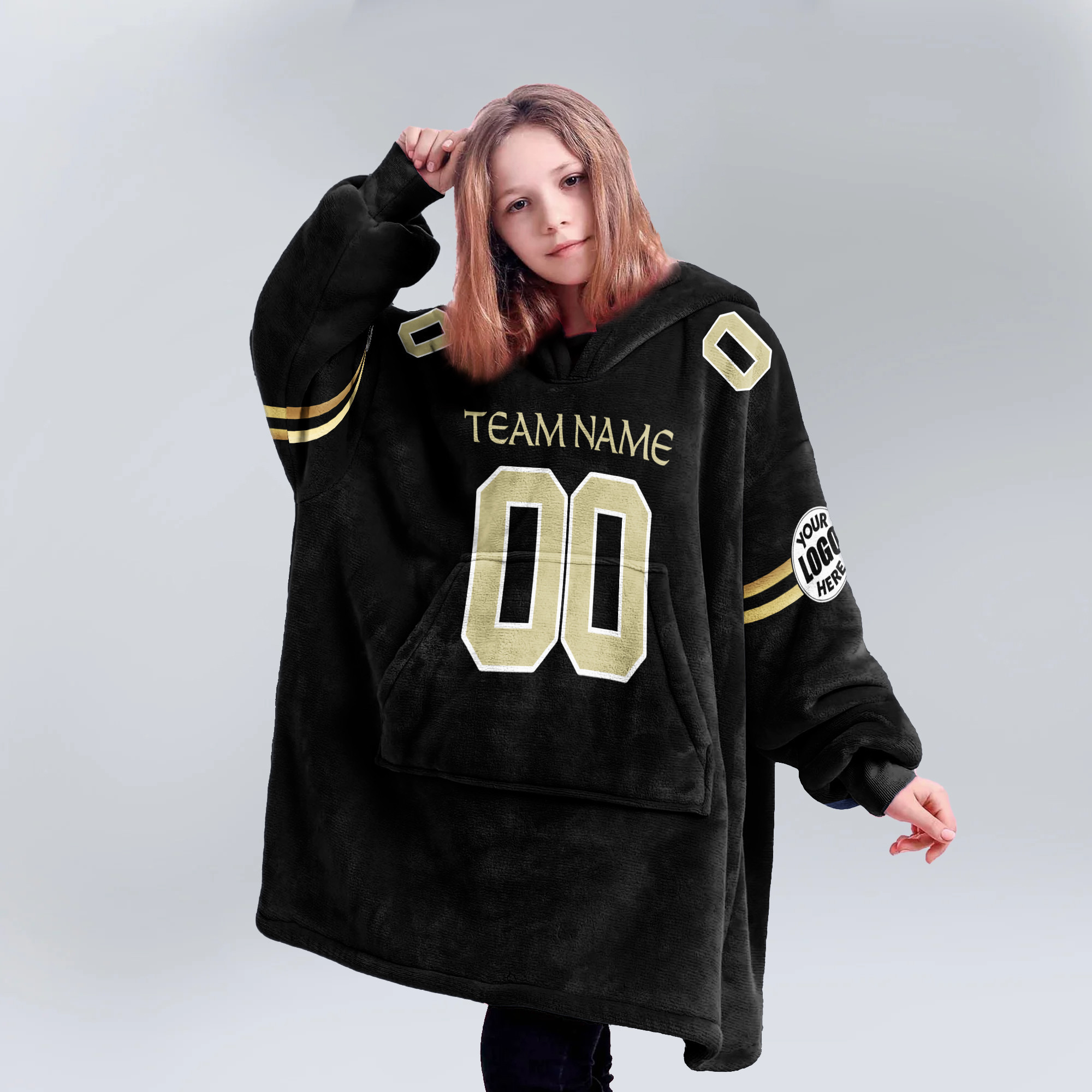 Adult Custom Blanket Hoodie New Orleans Inspired Color