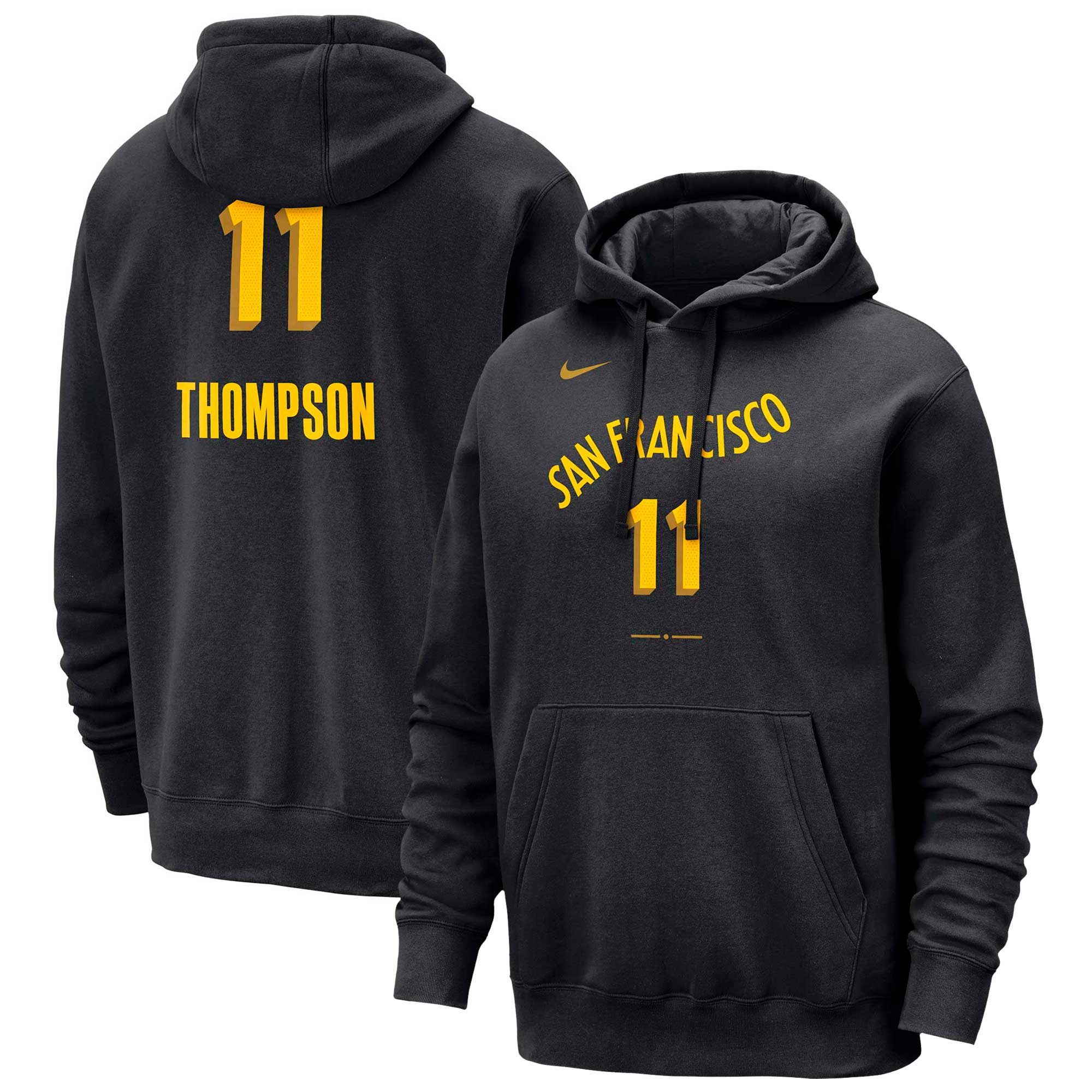 Men's Golden State Warriors Klay Thompson  Black 2023/24 City Edition Name & Number Pullover Hoodie