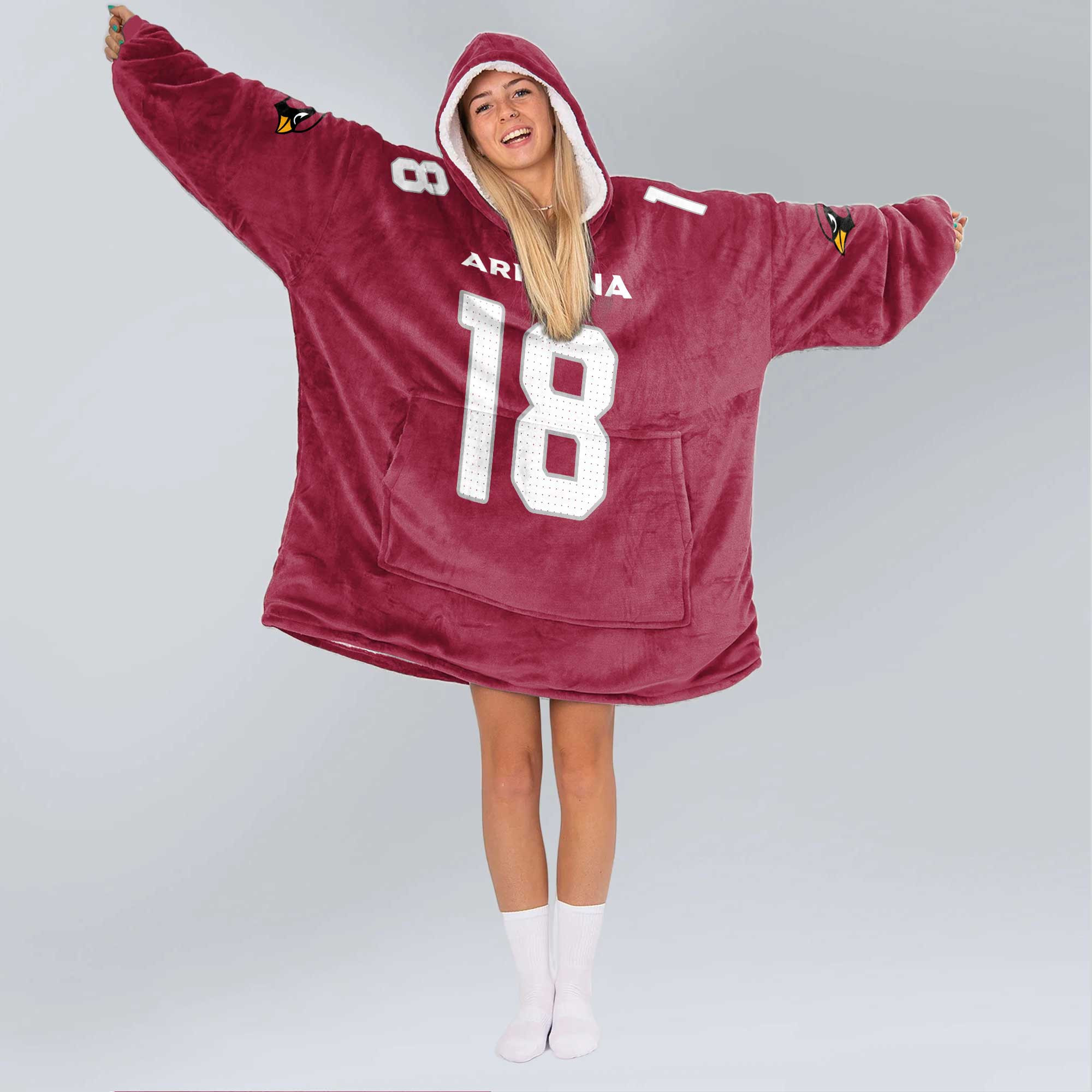 Adult 18 Arizona Football Unisex Blanket Hoodie
