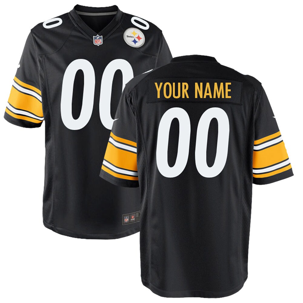 Pittsburgh Steelers  Youth Custom Game Jersey - Black