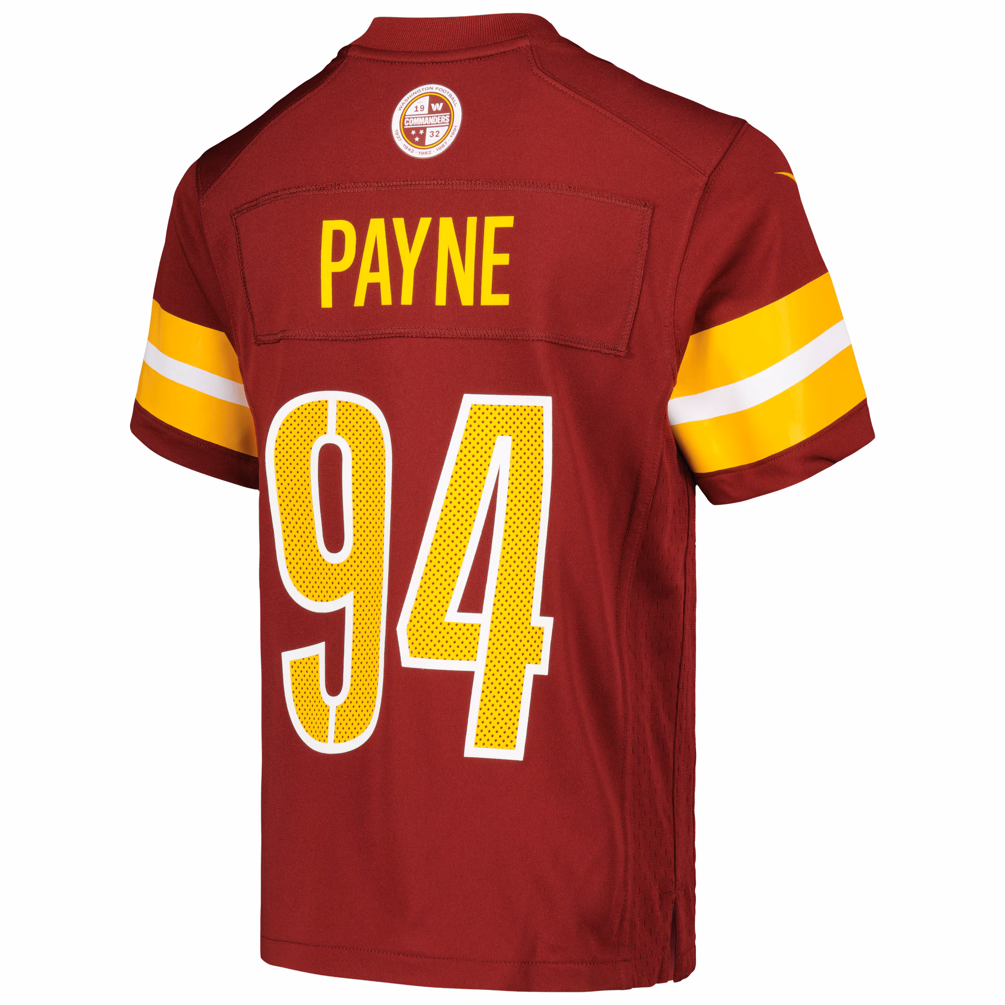 Daron Payne Washington Commanders Youth Game Jersey - Burgundy