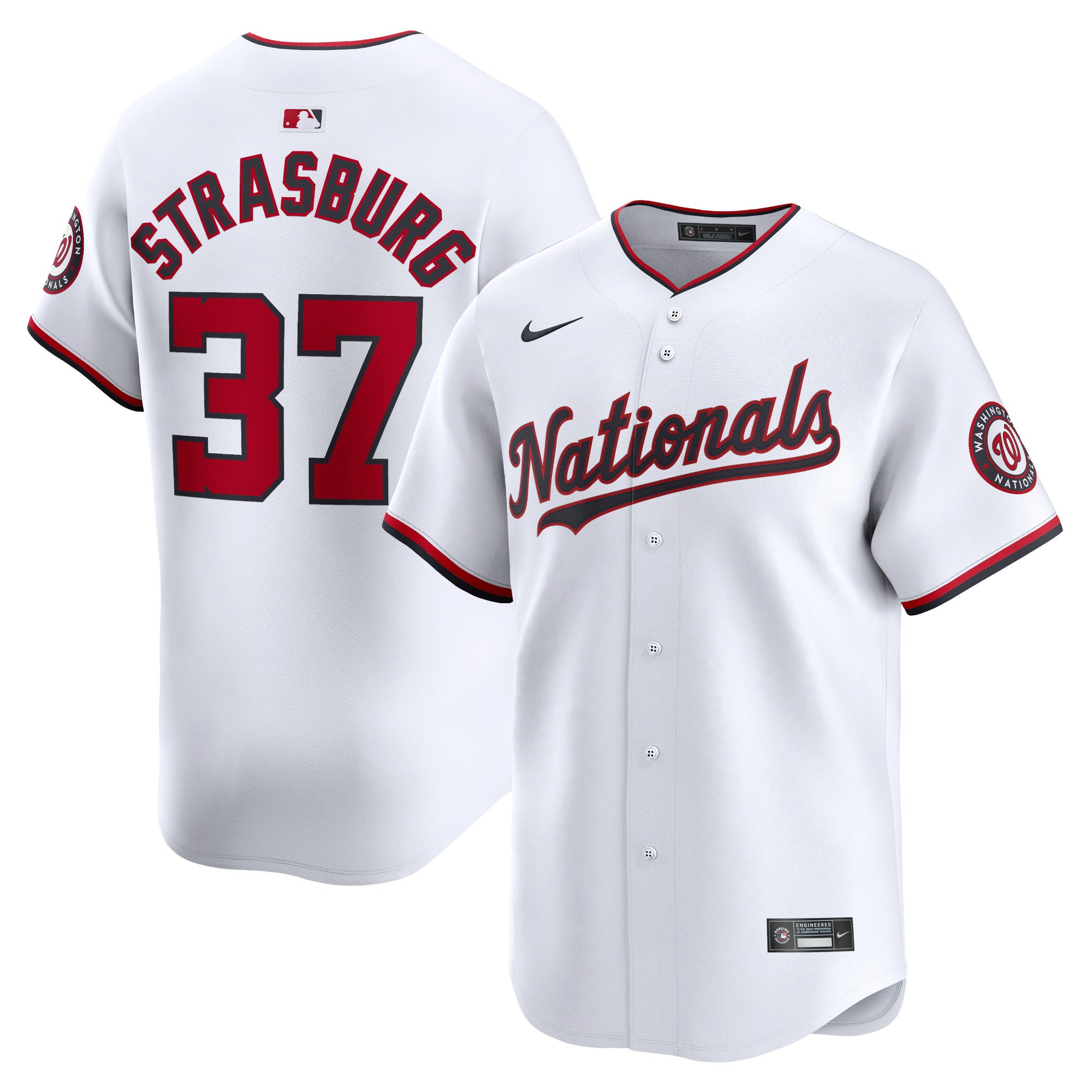 Men's Washington Nationals Stephen Strasburg  White Home Limited Player Jersey