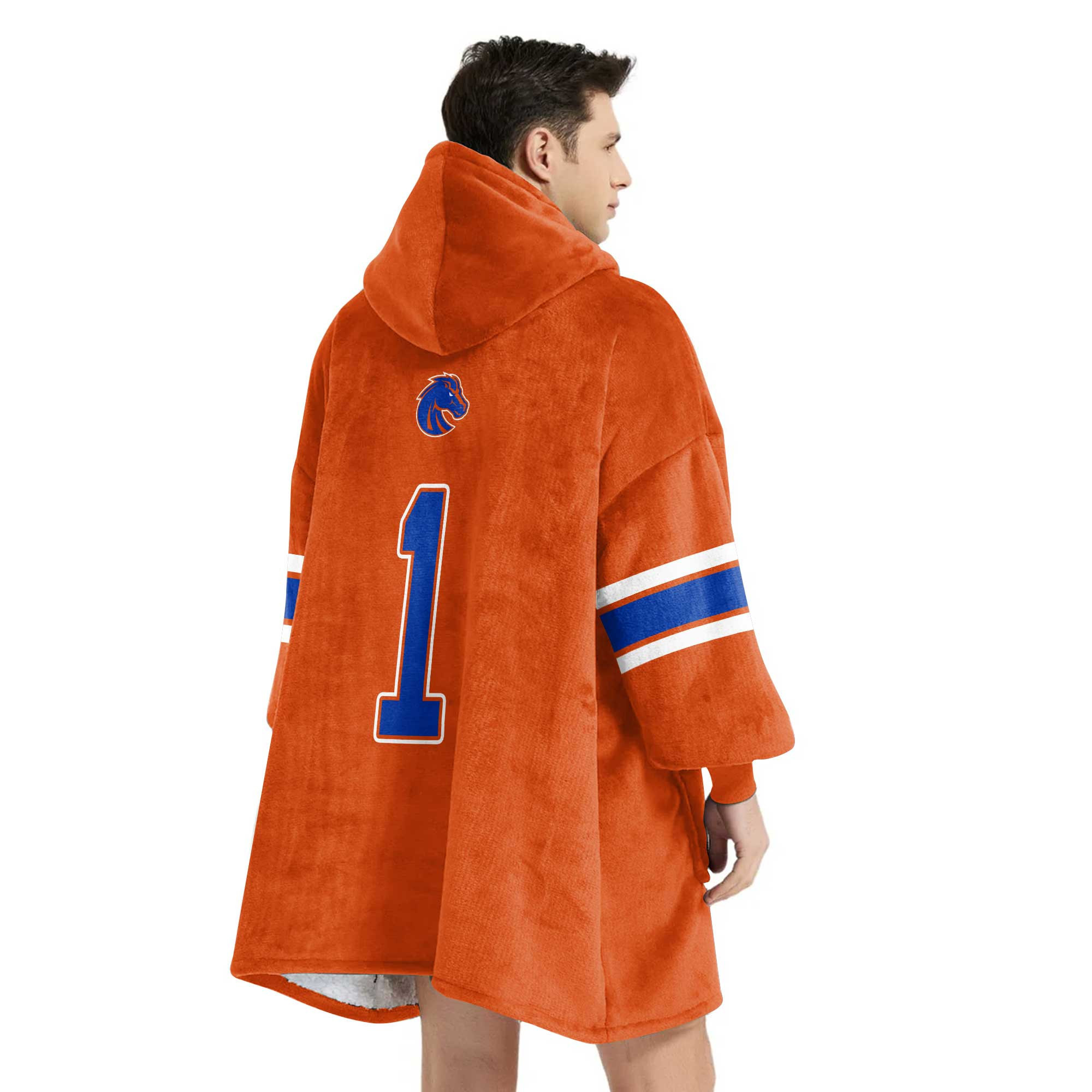 Adult #1 Boise State Football Unisex Blanket Hoodie