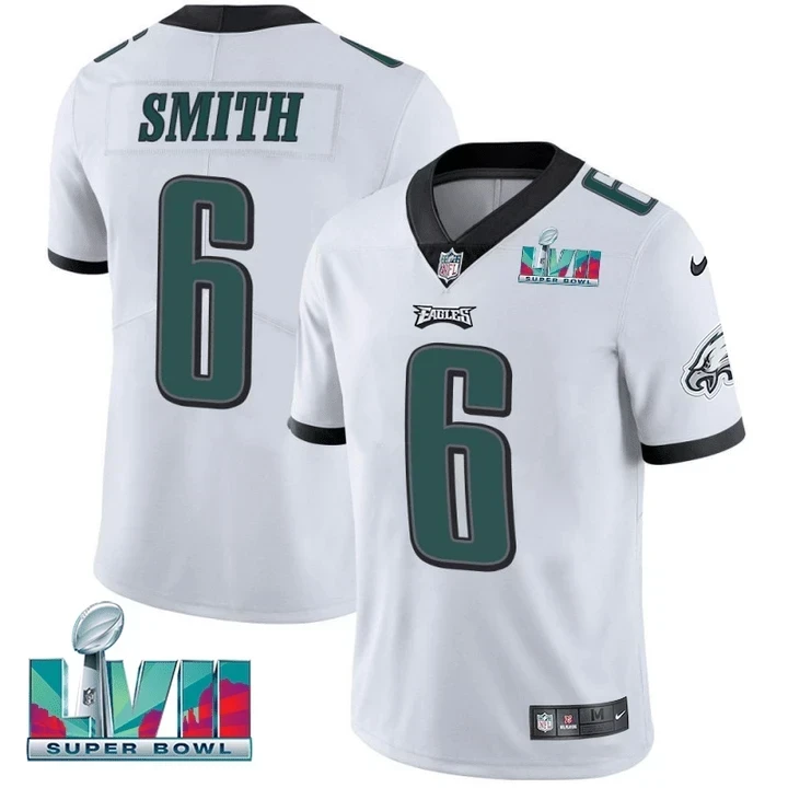Men's DeVonta Smith #6 Players Limited Jersey Super Bowl LVII Patch-Green & Black & White