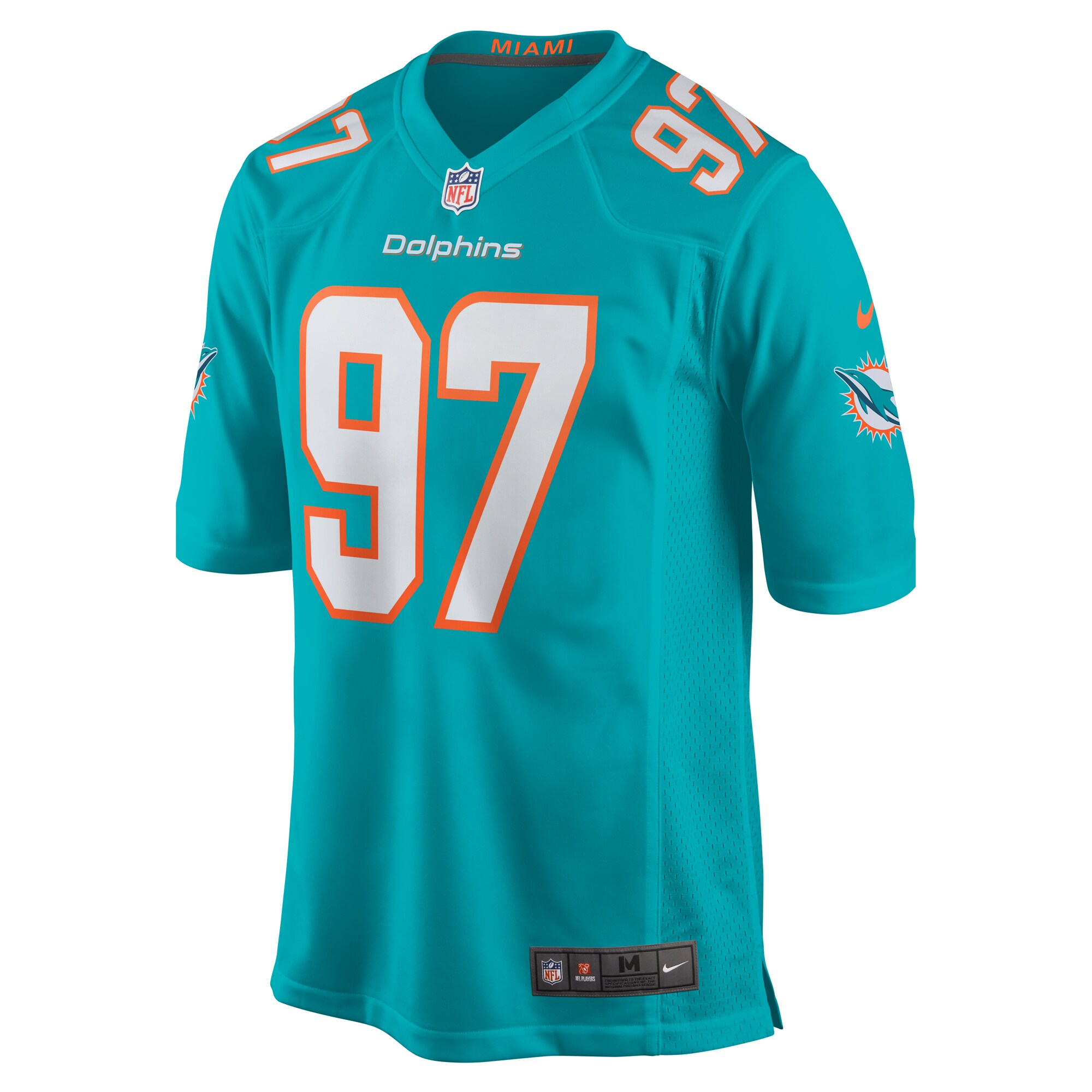 Rashard Lawrence Miami Dolphins Team Game Jersey -  Aqua