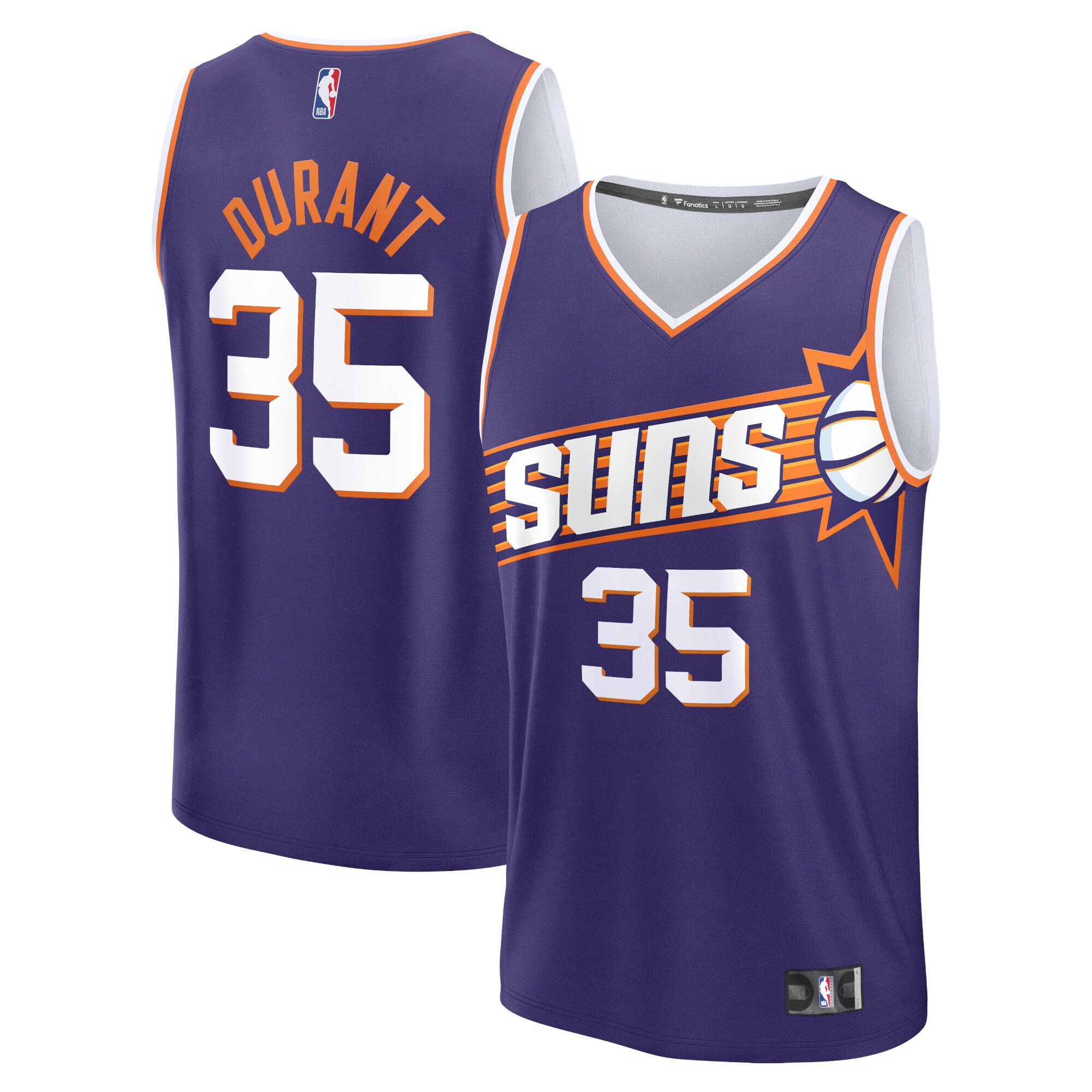 Men's Phoenix Suns Kevin Durant  Purple 2023/24 Fast Break Replica Jersey - Icon Edition