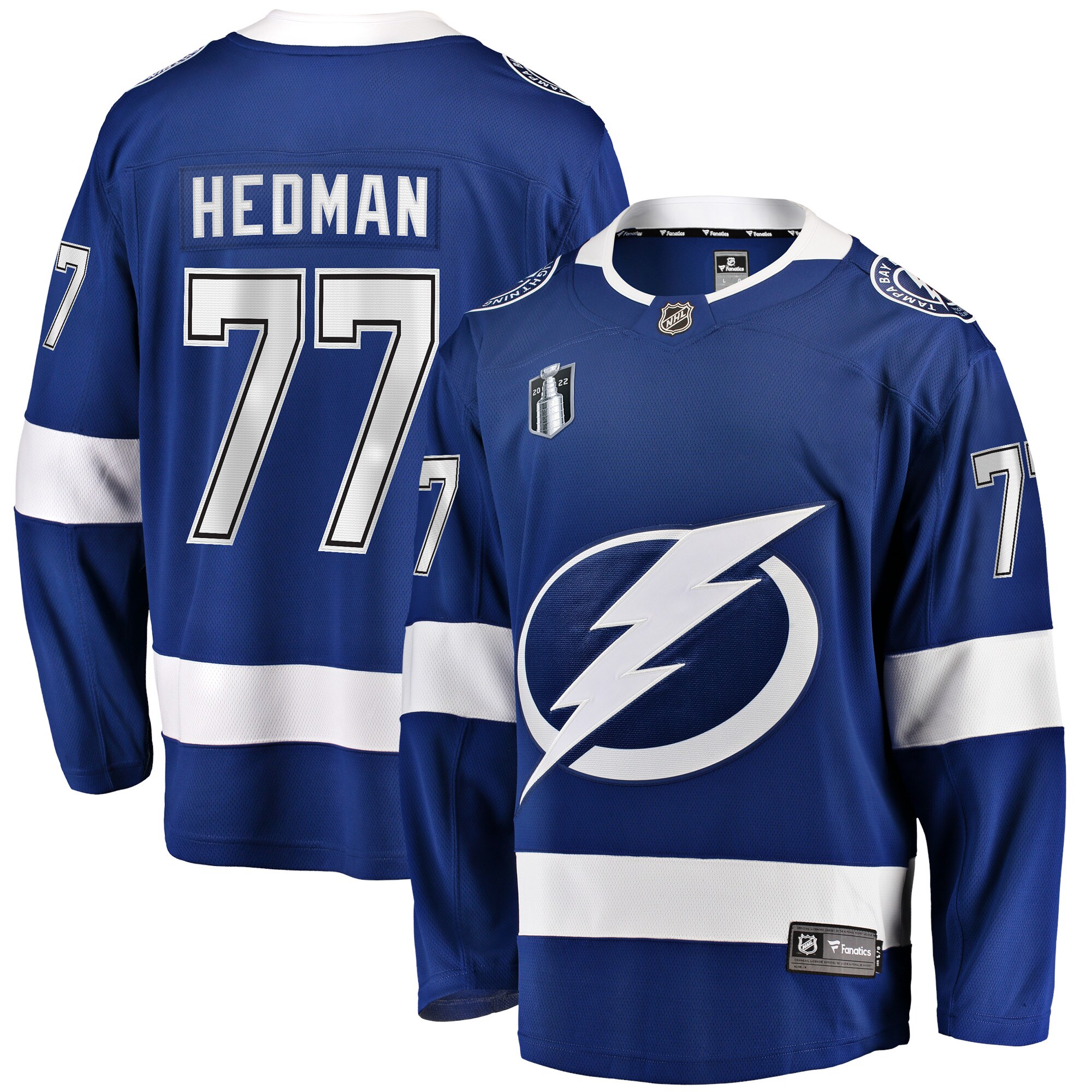 Victor Hedman Tampa Bay Lightning Home 2022 Stanley Cup Final Breakaway Player Jersey - Blue
