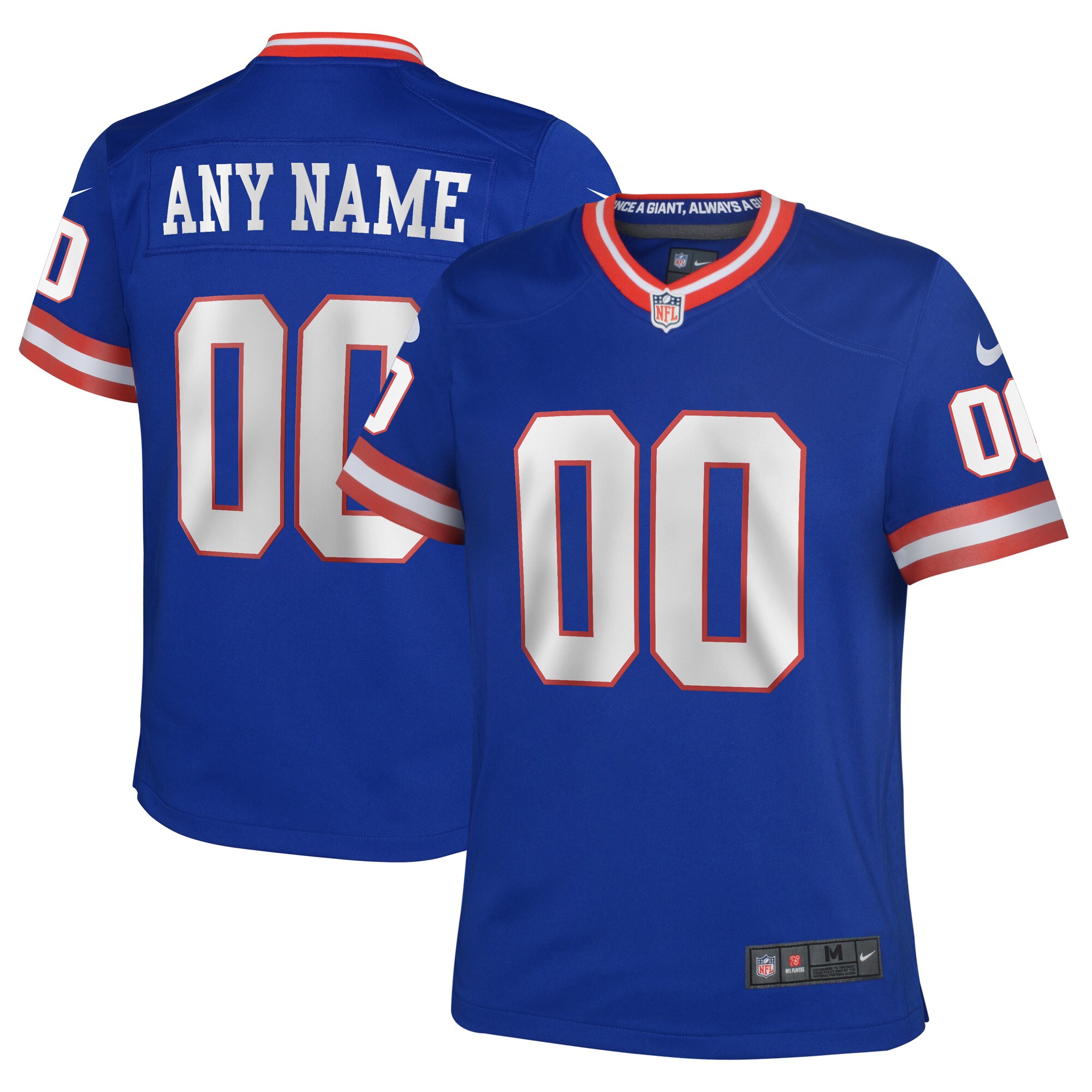 New York Giants  Youth Classic Custom Game Jersey - Royal