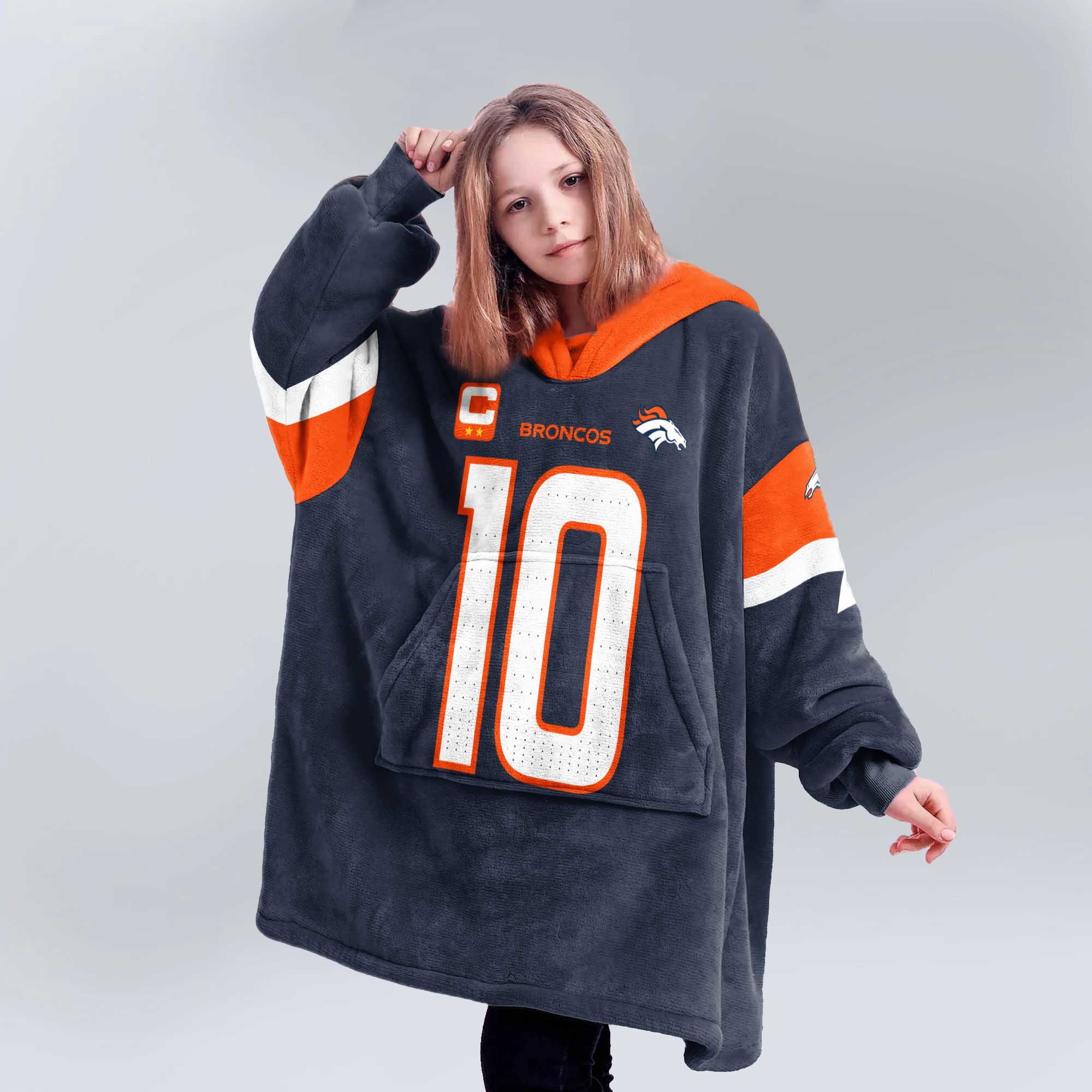 Kid B.N 10 Captain Denver Football Unisex Blanket Hoodie