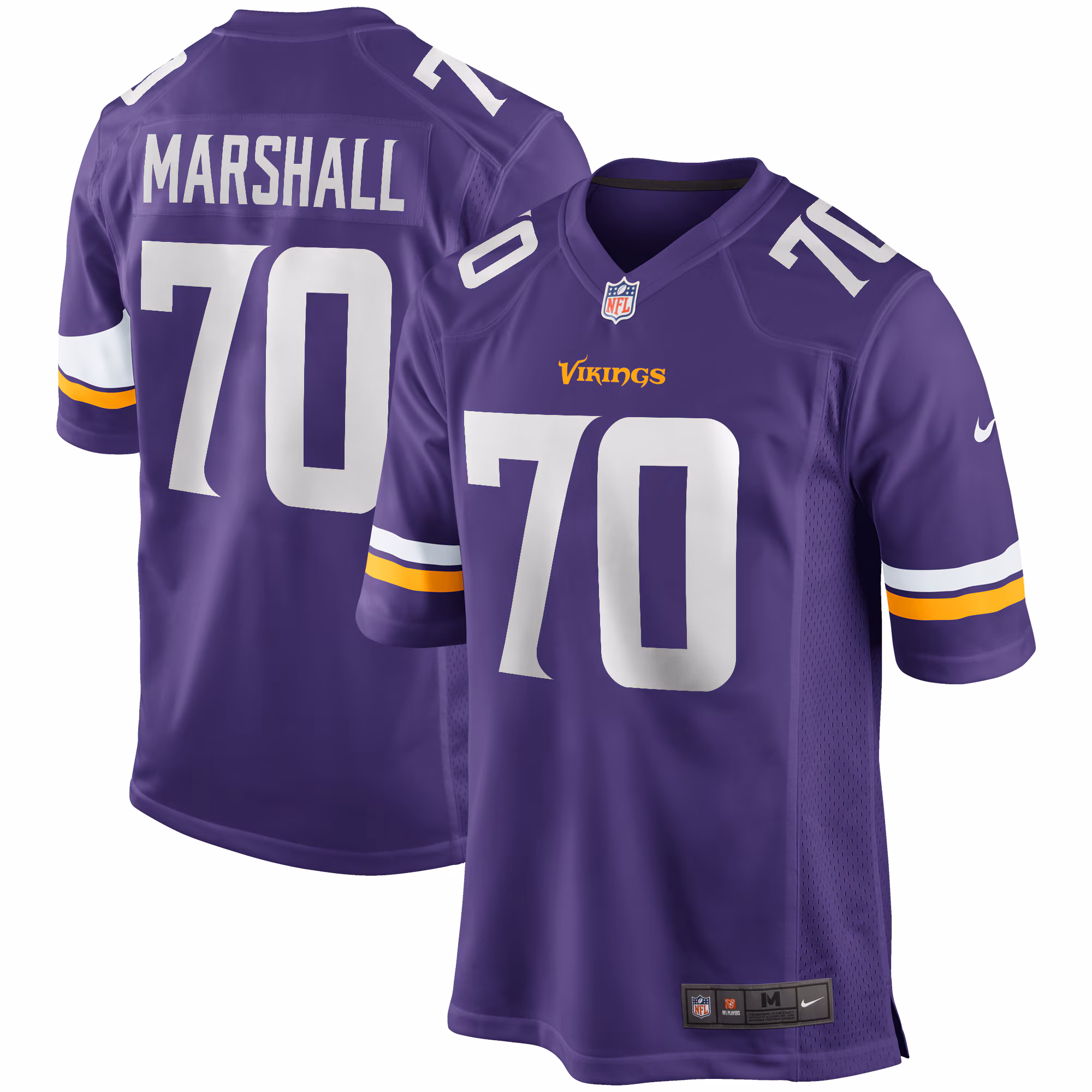 Jim Marshall Minnesota Vikings Game Retired Player Jersey - Purple