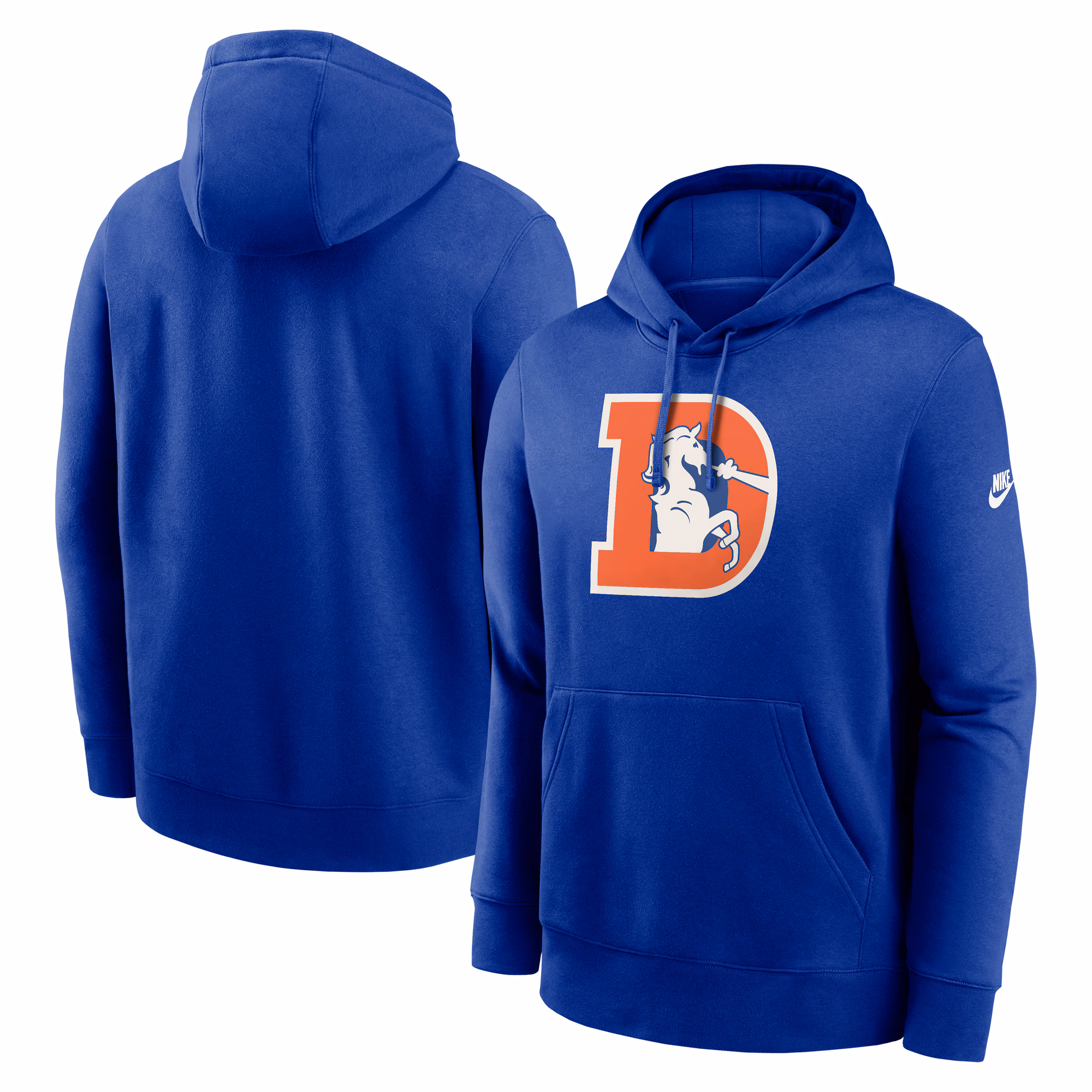 Denver Broncos Rewind Club Logo Pullover Hoodie - Royal