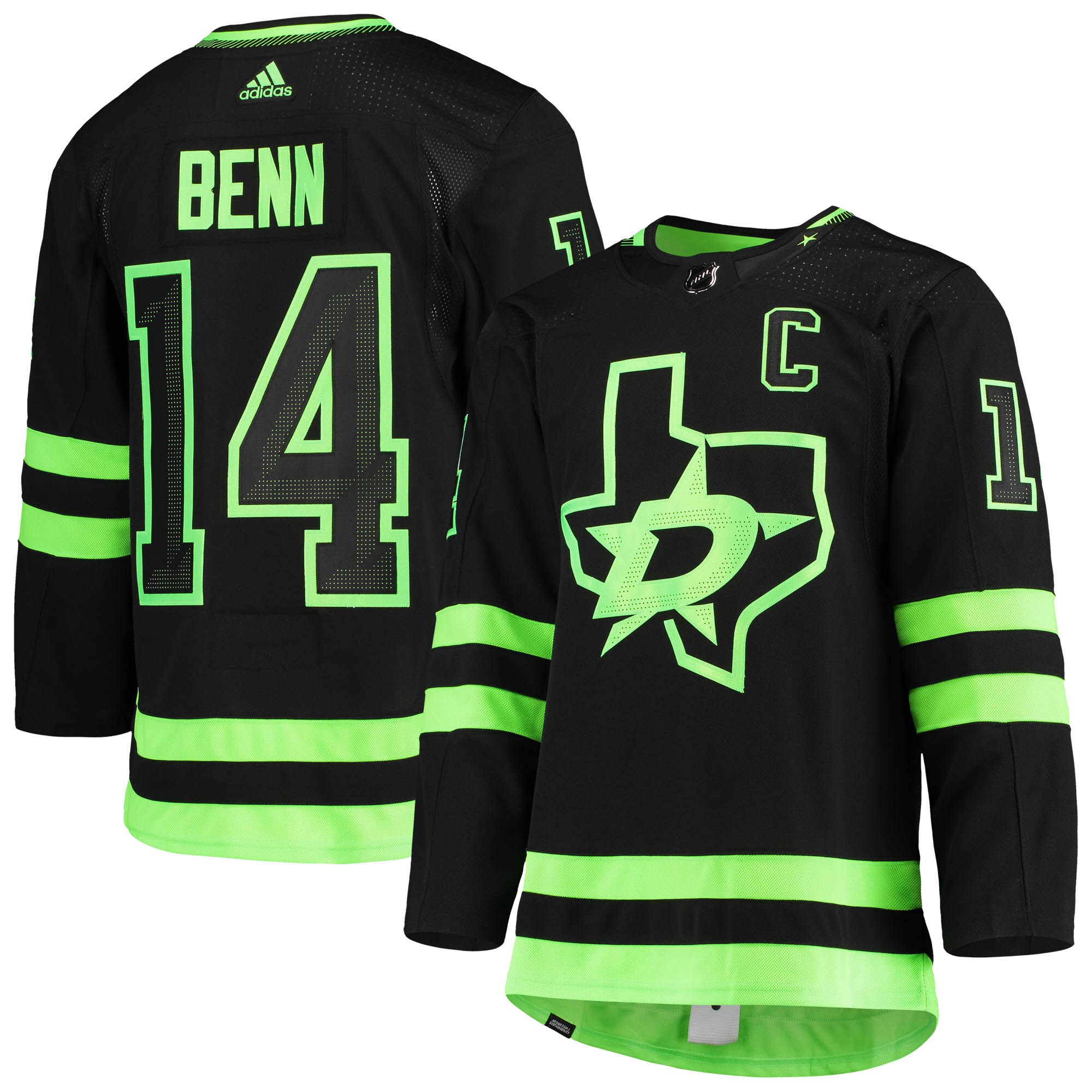 Jamie Benn Dallas Stars  Alternate Captain Patch Primegreen Authentic Pro Player Jersey - Black