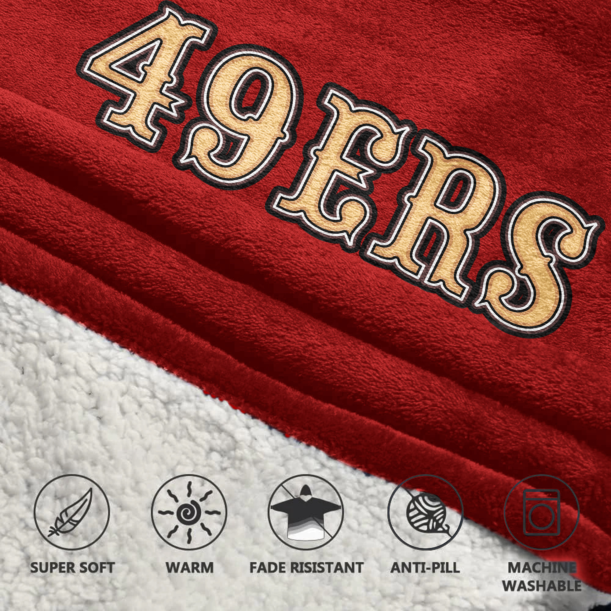 Adult San Francisco 49ers Football Unisex Blanket Hoodie