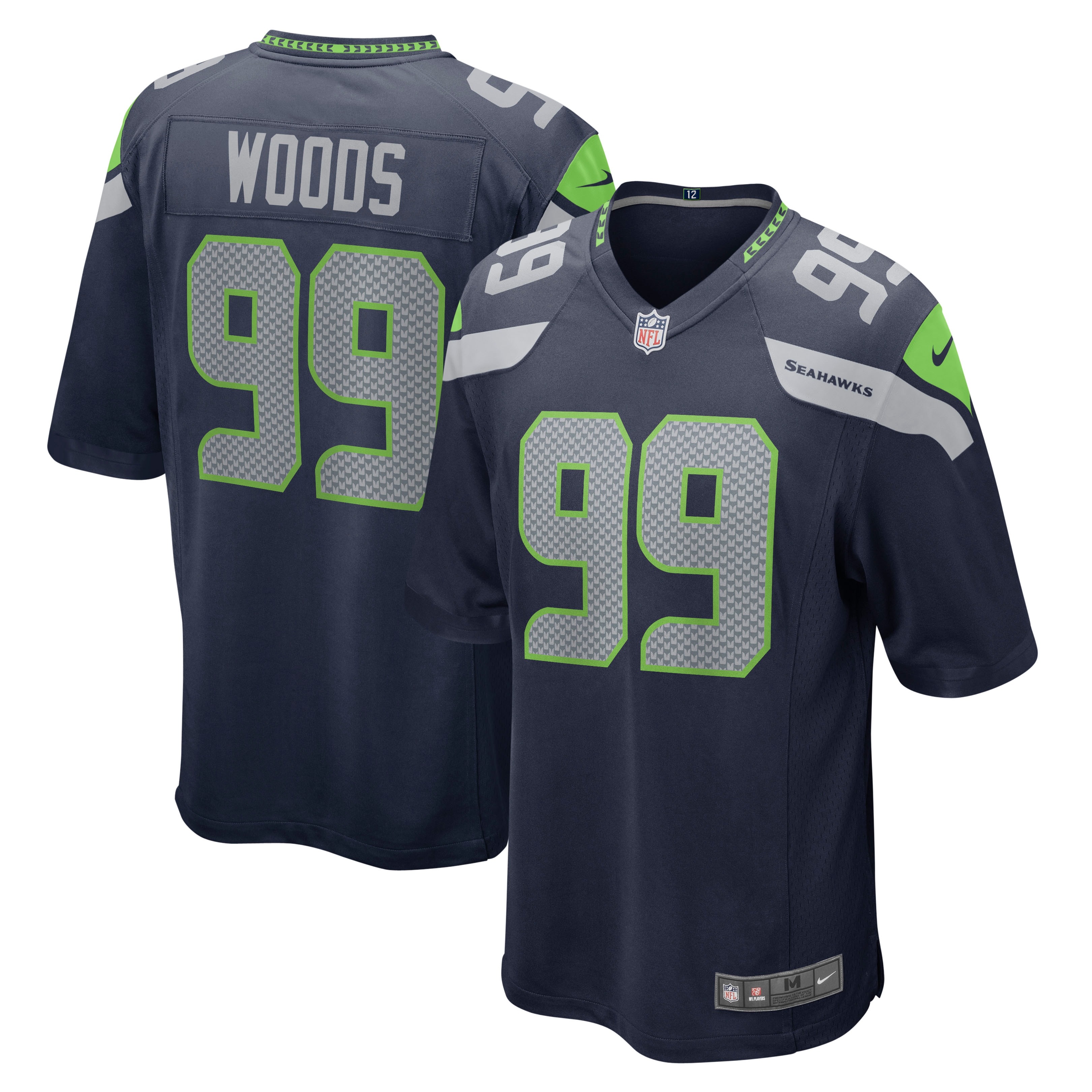 Al Woods Seattle Seahawks  Game Player Jersey - College Navy