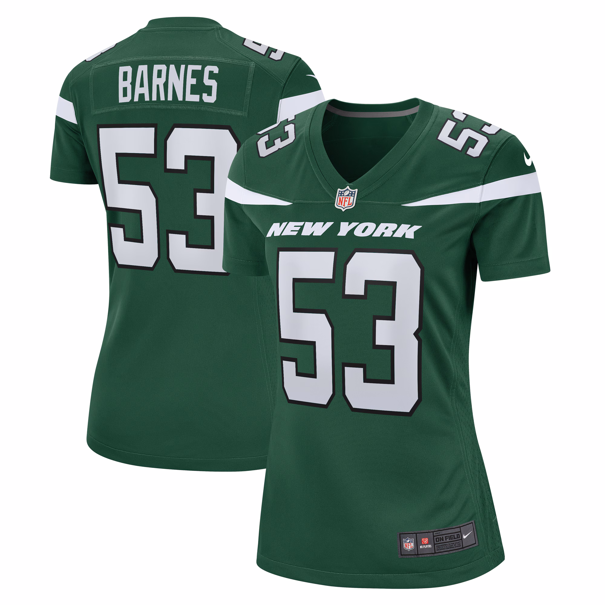 Zaire Barnes New York Jets Women's  Game Jersey - Gotham Green