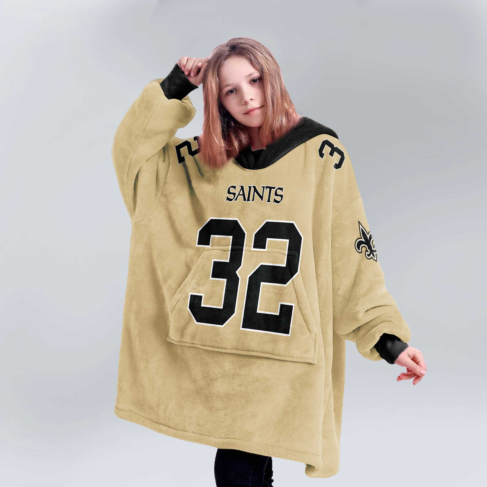 Kid T.M 32 New Orleans Football Unisex Blanket Hoodie