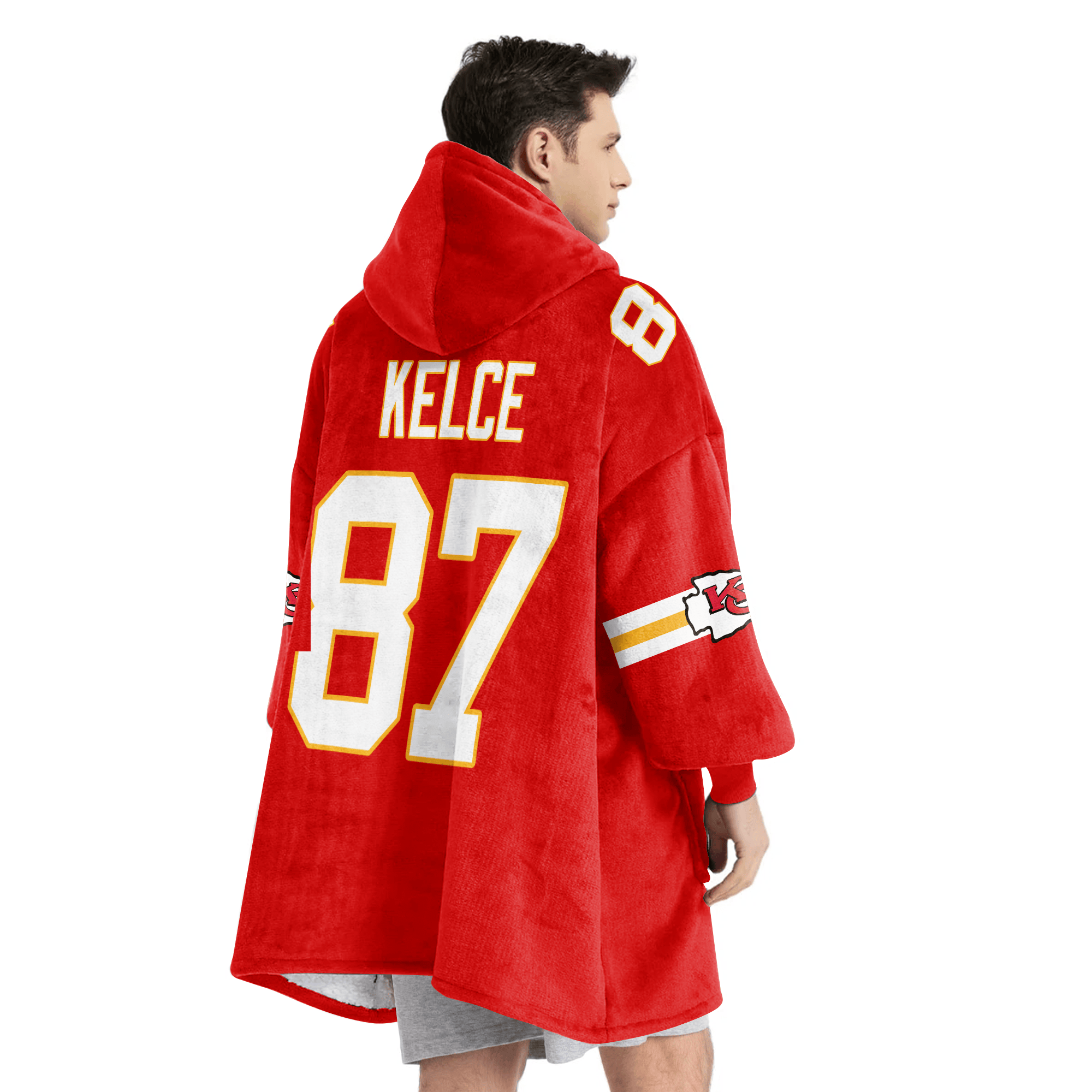 Adult T.K 87 Captain Kansas City Football Unisex Blanket Hoodie