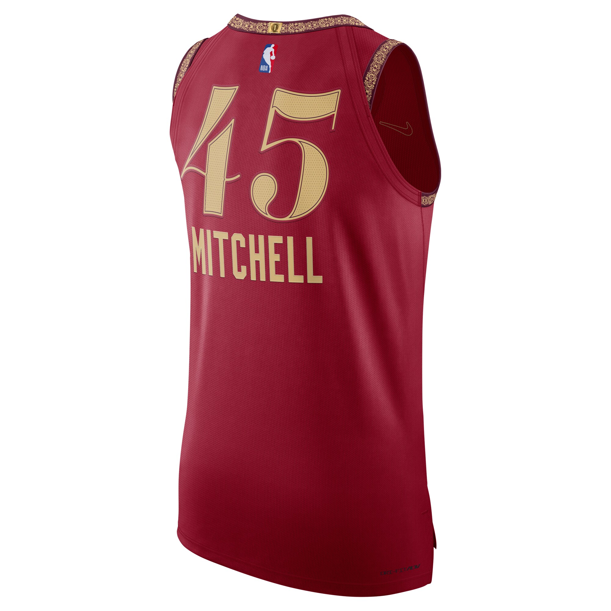 Men's Cleveland Cavaliers Donovan Mitchell  Wine 2023/24 Authentic Jersey - City Edition