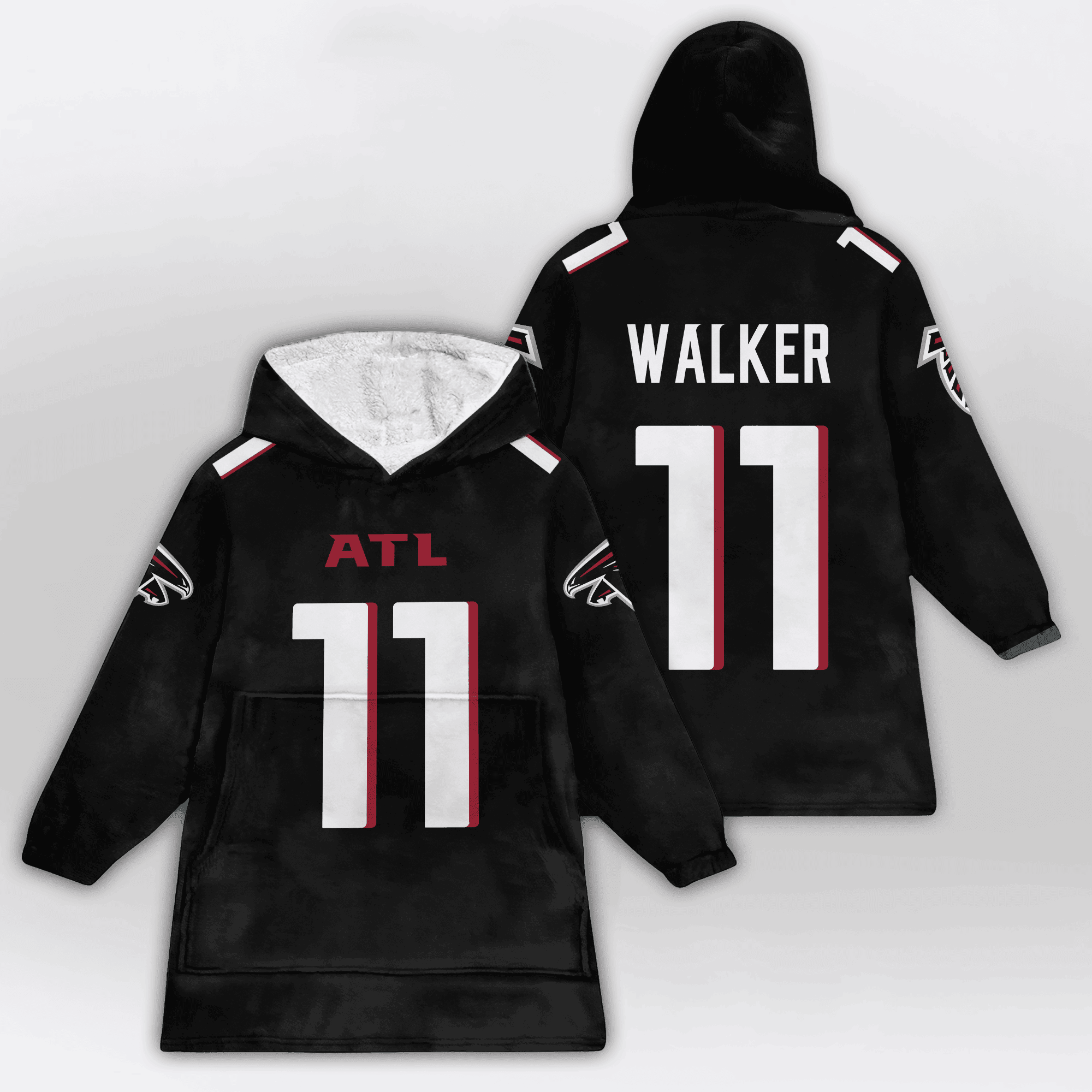 Adult 11 Atlanta Football Unisex Blanket Hoodie