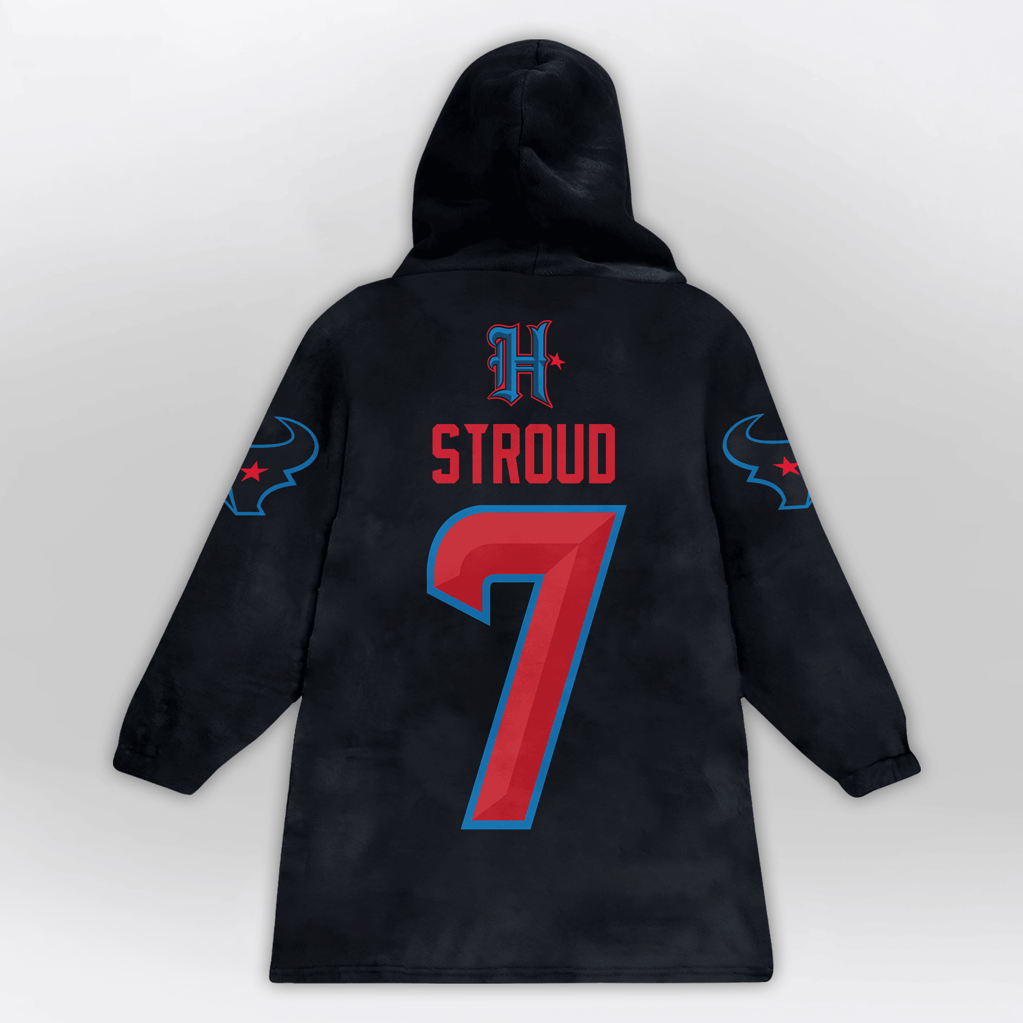 Adult C.J.S 7 Houston Football Unisex Blanket Hoodie
