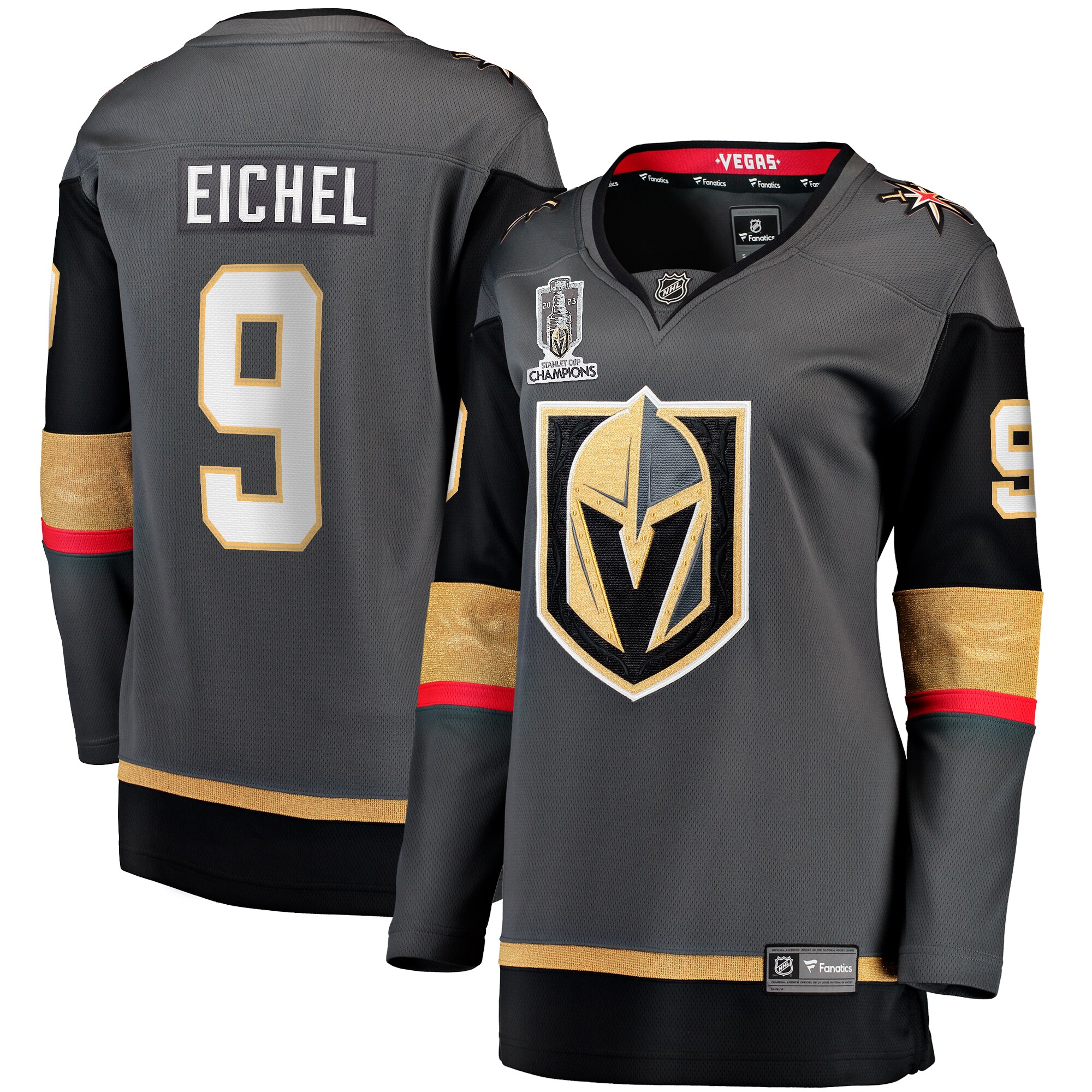 Jack Eichel Vegas Golden Knights Women's 2023 Stanley Cup Champions Alternate Breakaway Player Jersey - Black
