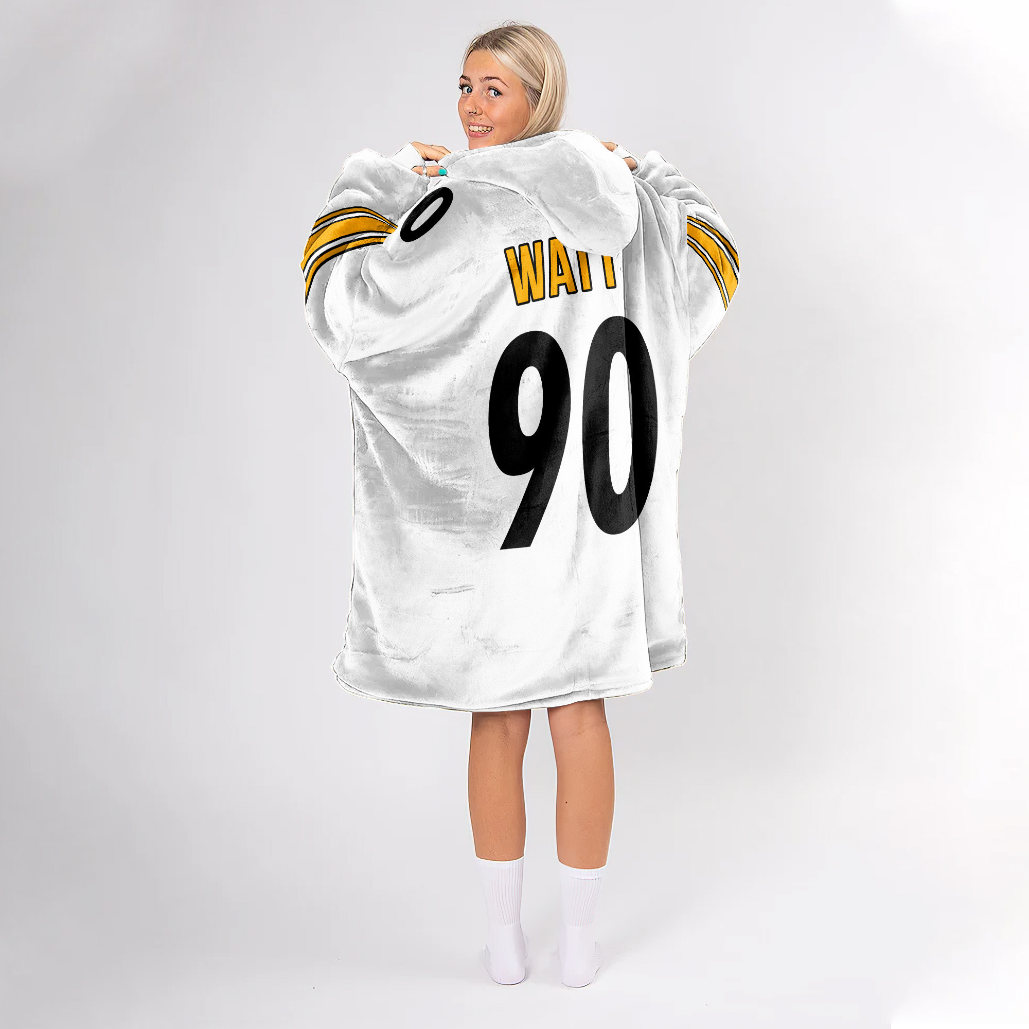 Adult 90 Pittsburgh Football Unisex Blanket Hoodie