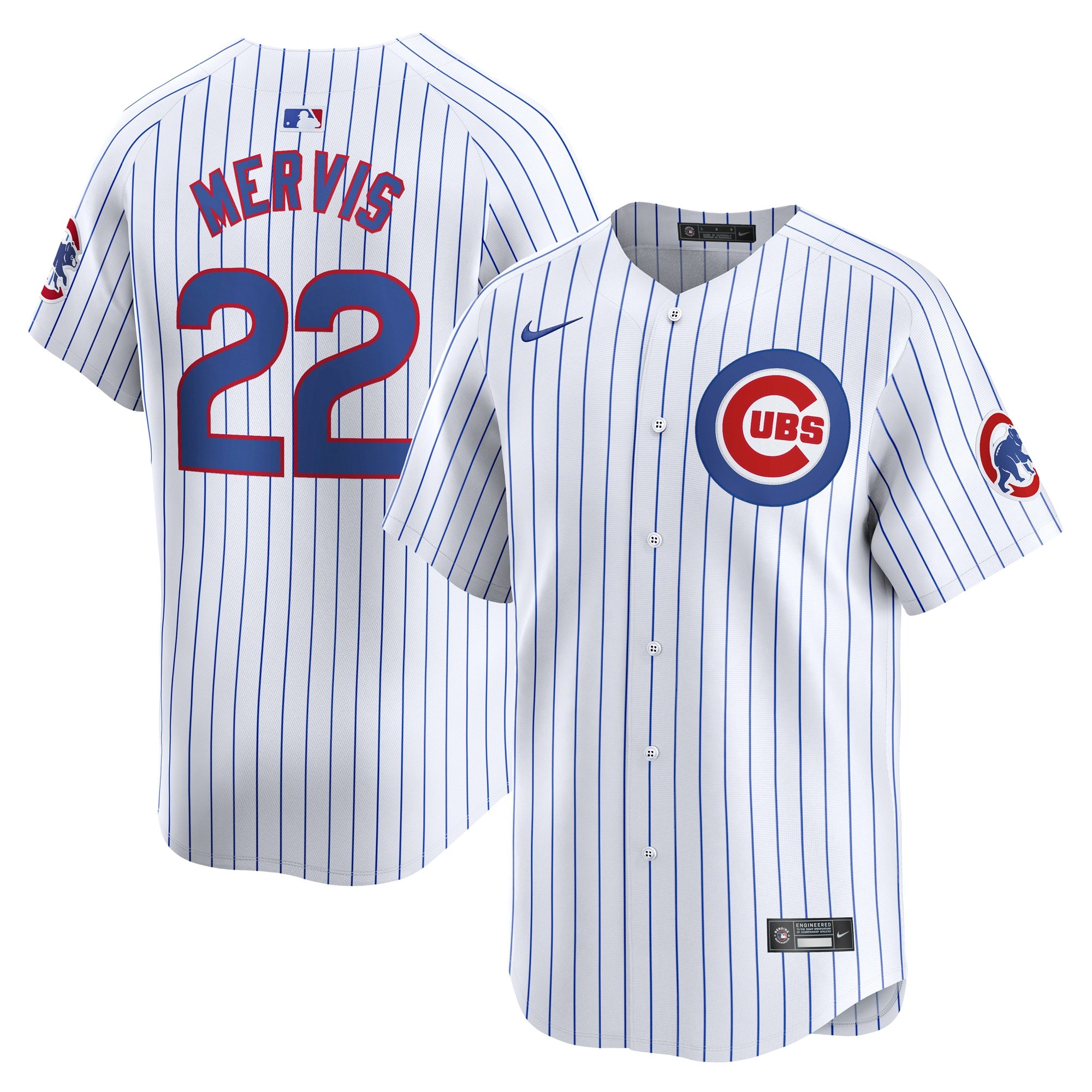 Men's Chicago Cubs #22 Matt Mervis  White Home Limited Player Jersey