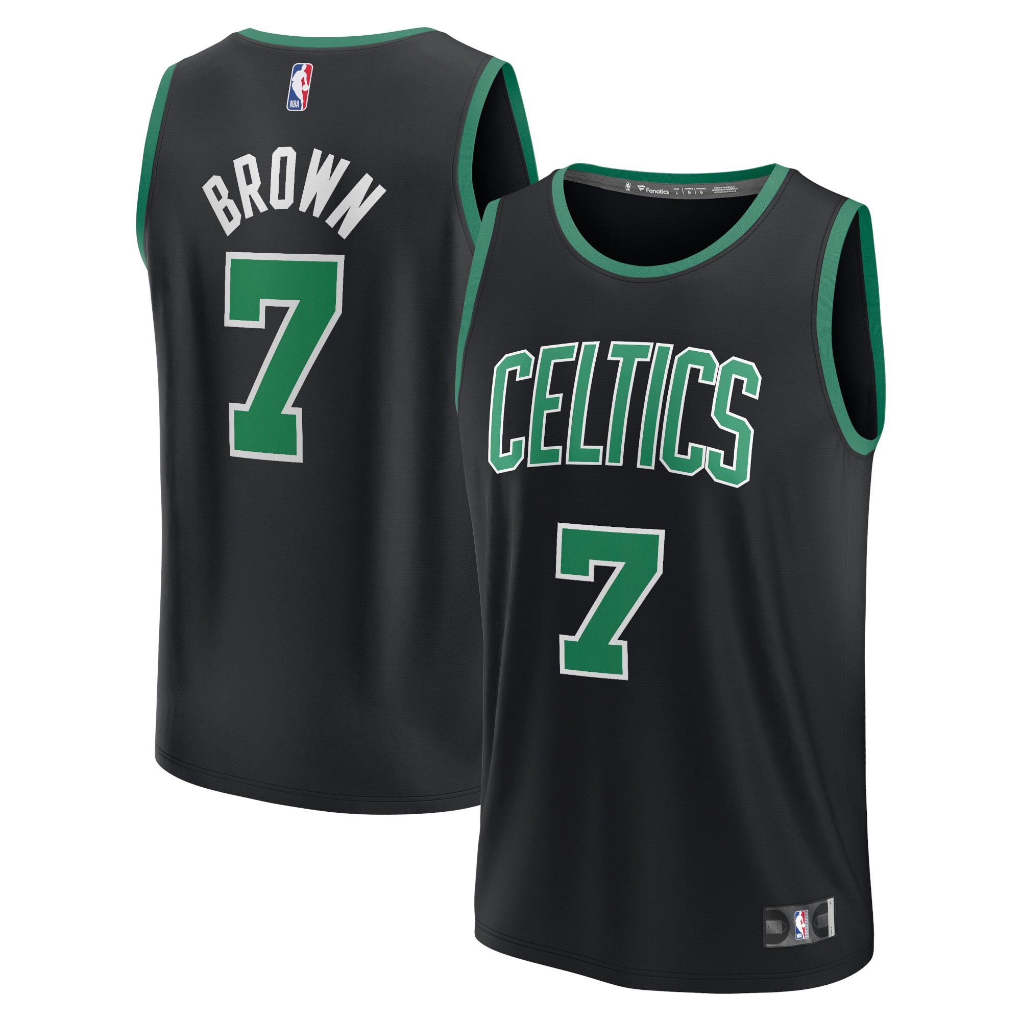 Jaylen Brown Boston Celtics  Fast Break Replica Player Jersey - Statement Edition - Black