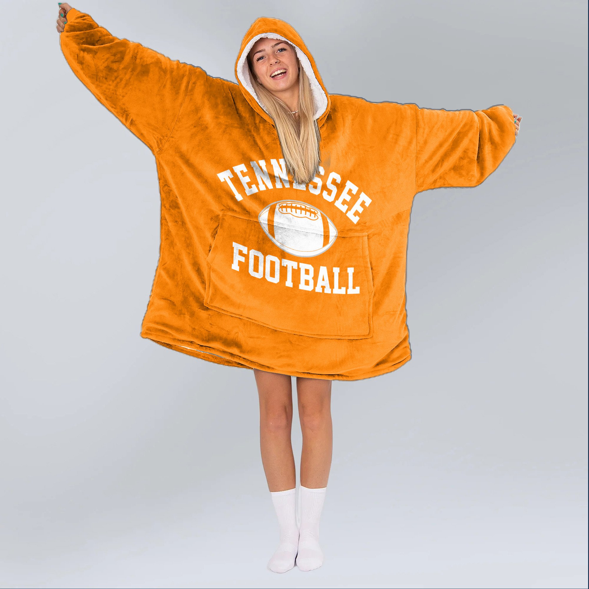 Adult Tennessee Football Unisex Blanket Hoodie