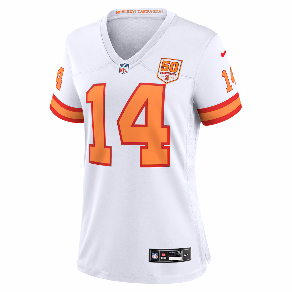 Chris Godwin Jr. #14 '76 Tampa Bay Buccaneers Women's 50th Season Game Jersey - White