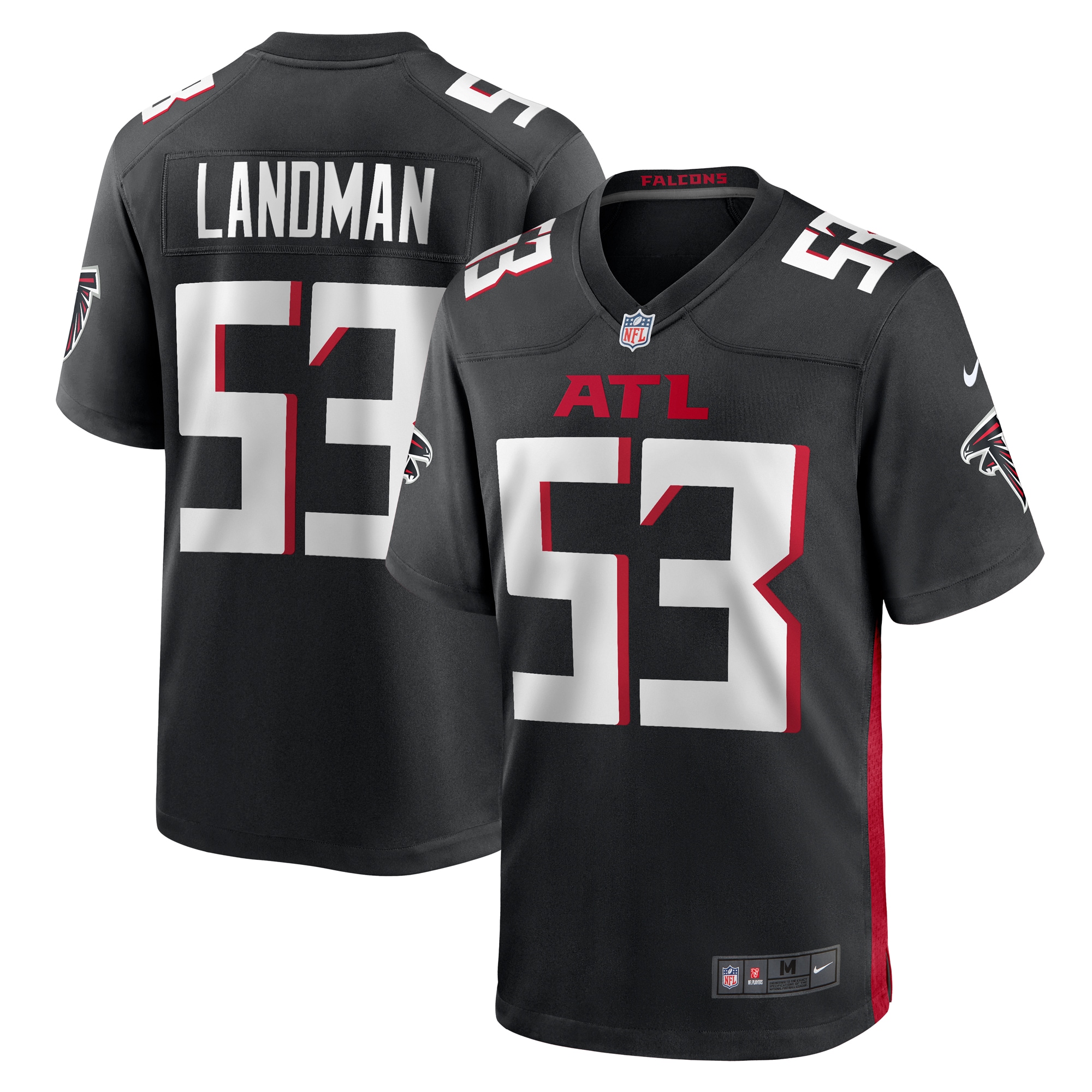 Nate Landman Atlanta Falcons Team Game Jersey -  Black