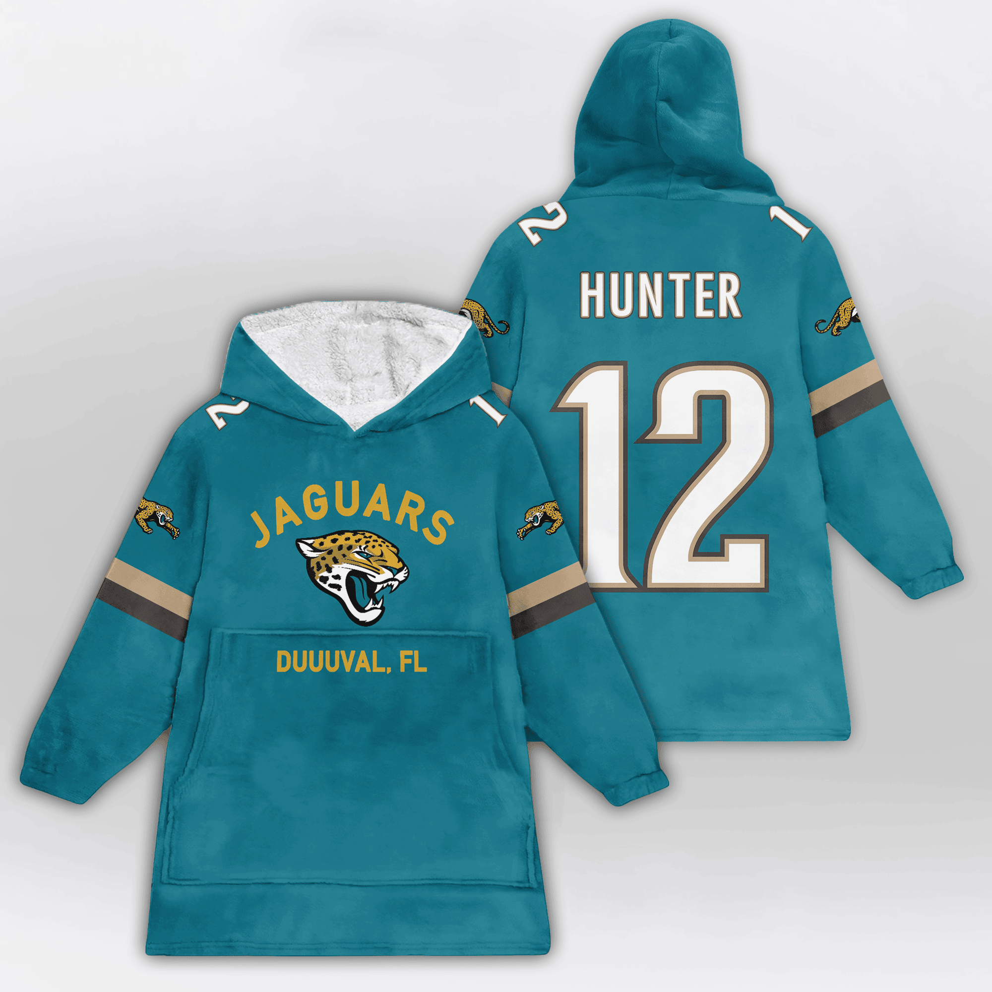 Kid Duuuval 12 Jacksonville Football Unisex Blanket Hoodie