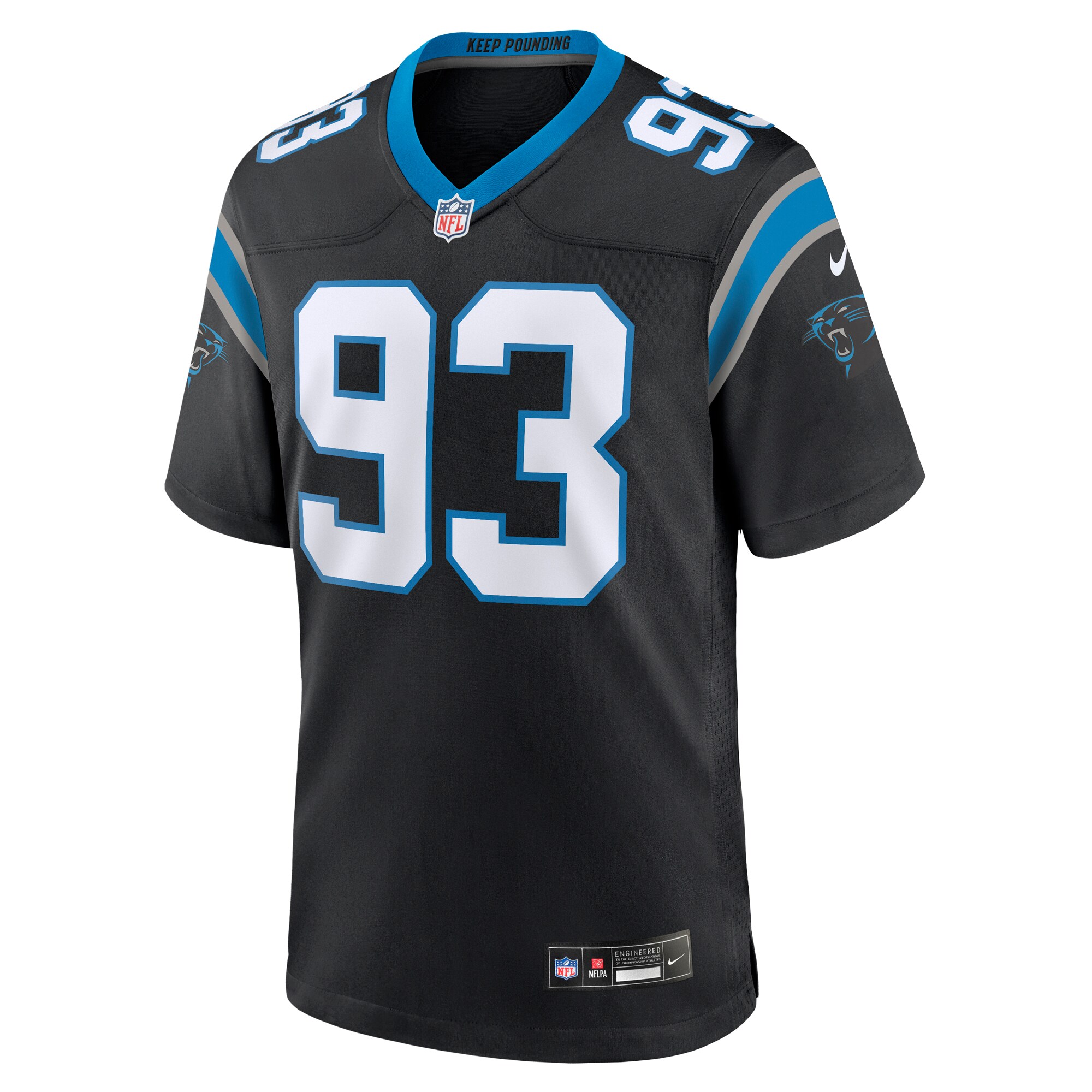 Bravvion Roy Carolina Panthers  Team Game Jersey - Black
