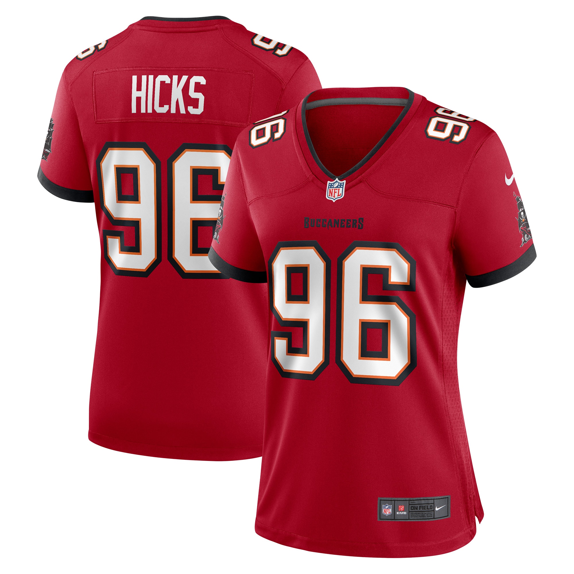 Akiem Hicks Tampa Bay Buccaneers  Women's Player Game Jersey - Red