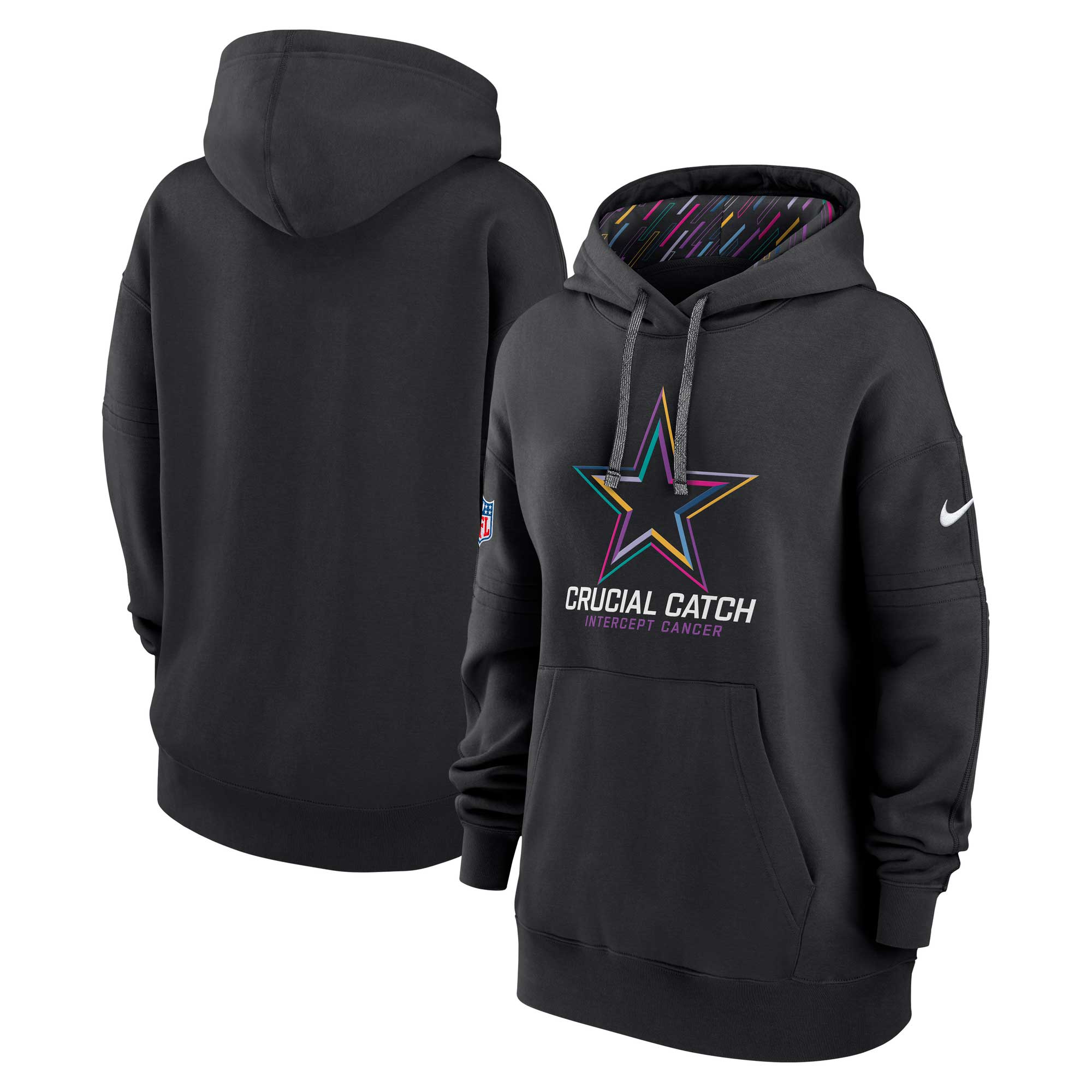 Women's  Black Dallas Cowboys 2024 NFL Crucial Catch Club Pullover Hoodie