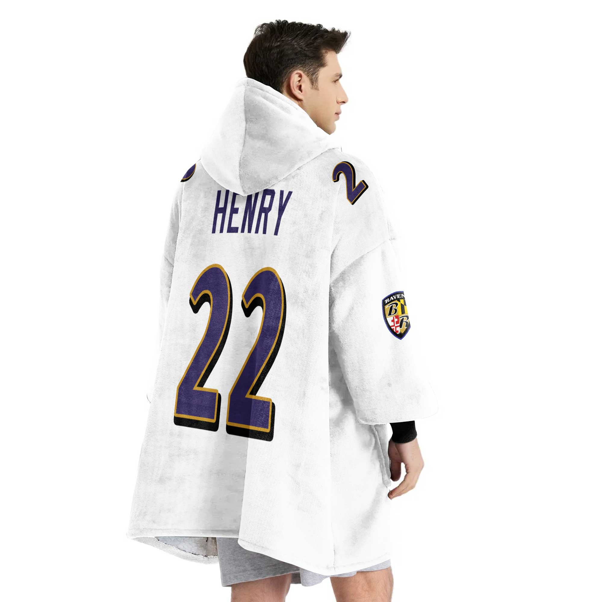 Adult 22 Baltimore Football Unisex Blanket Hoodie