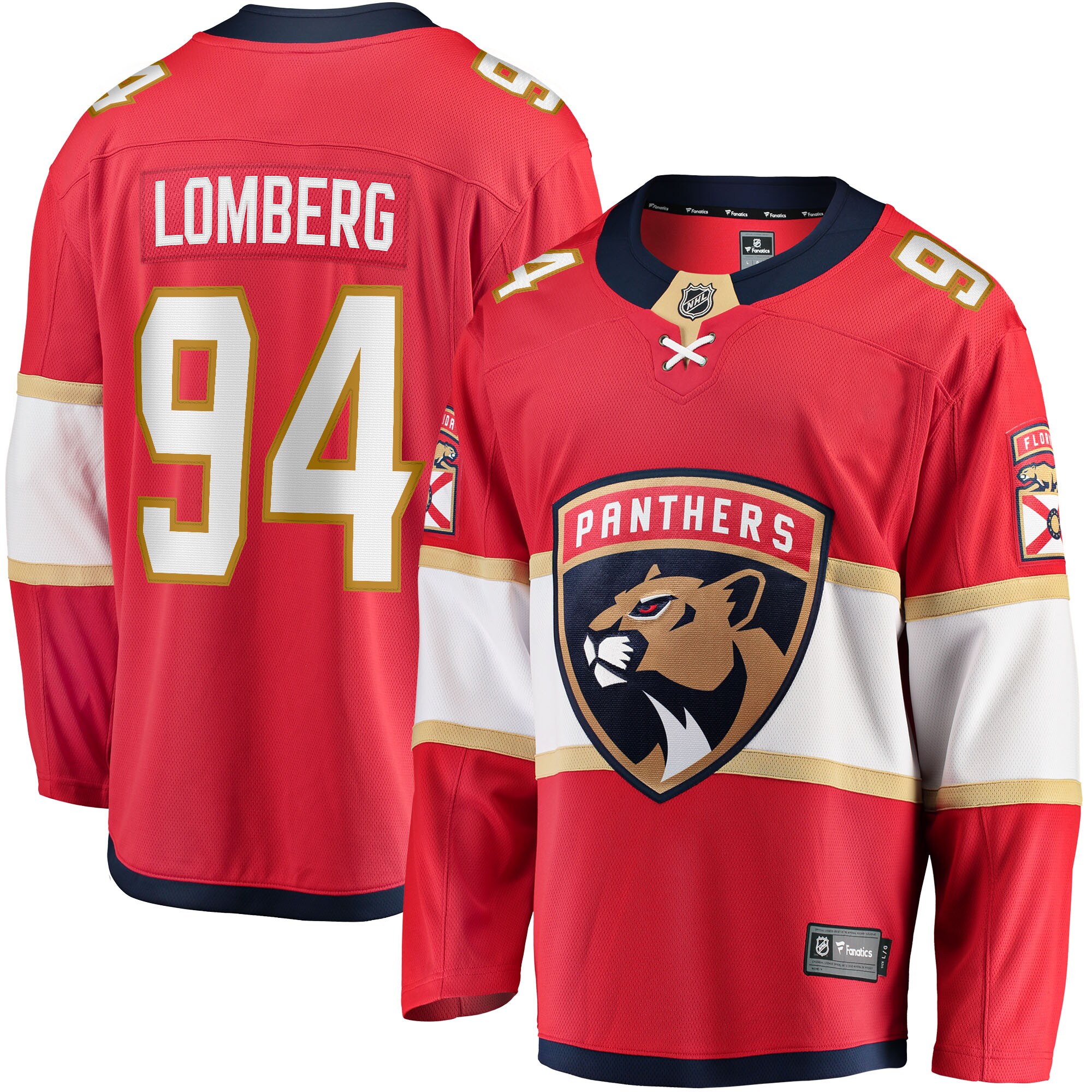 Ryan Lomberg Florida Panthers Home Breakaway Player Jersey - Red
