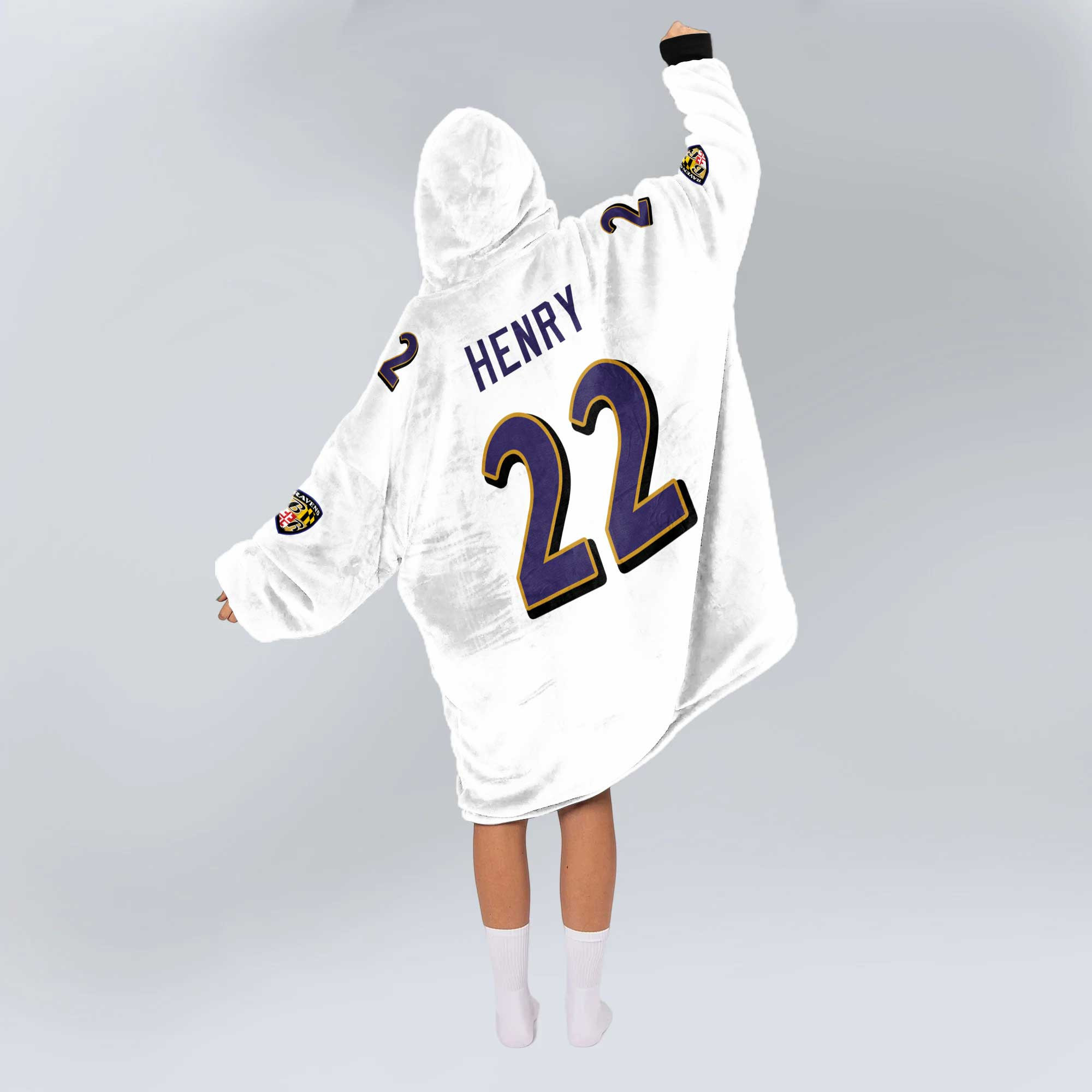 Adult 22 Baltimore Football Unisex Blanket Hoodie