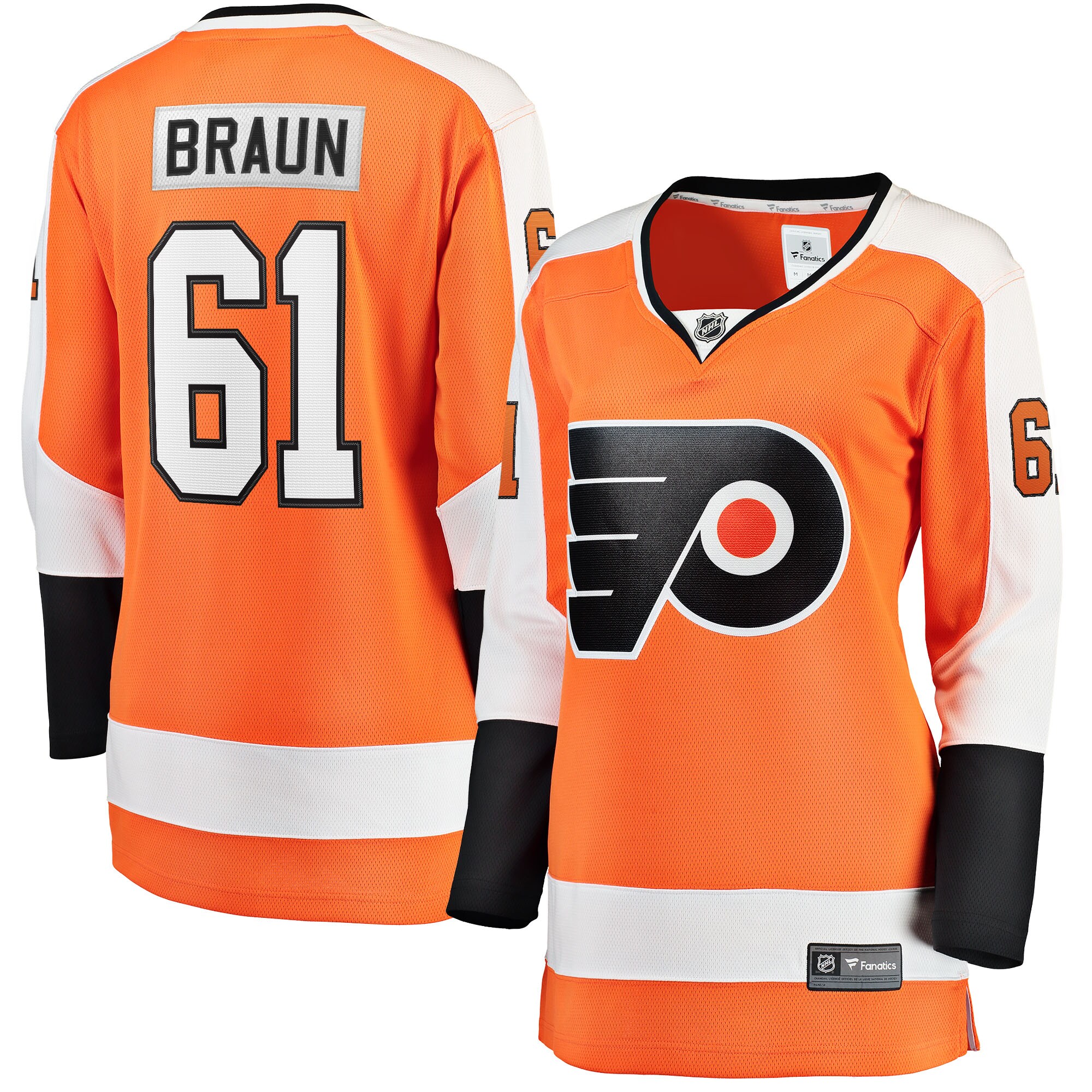 Justin Braun Philadelphia Flyers Women's Home Breakaway Jersey - Orange
