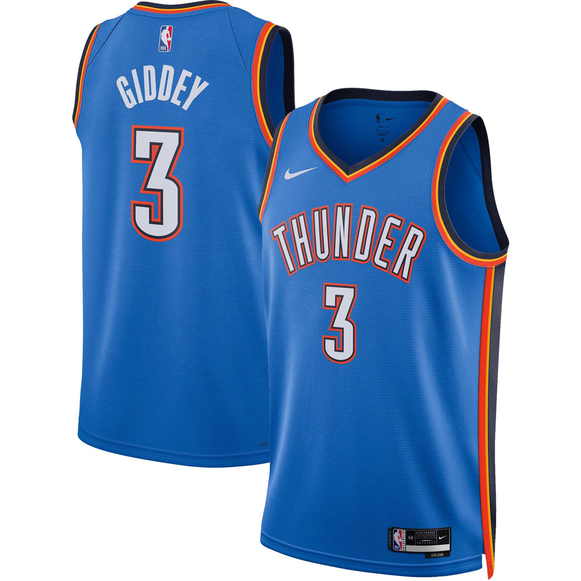 Josh Giddey Oklahoma City Thunder Unisex Swingman Jersey - Icon Edition - Blue