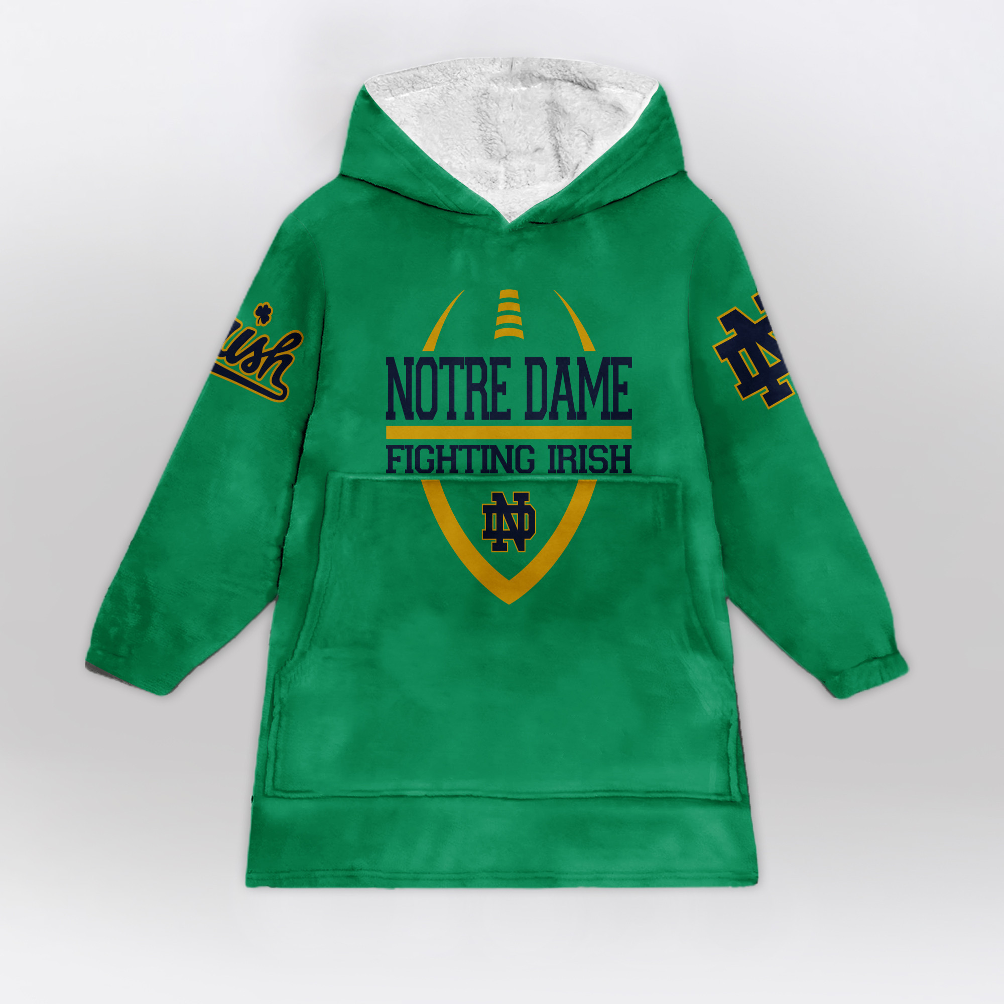 Adult Notre Dame Football Unisex Blanket Hoodie