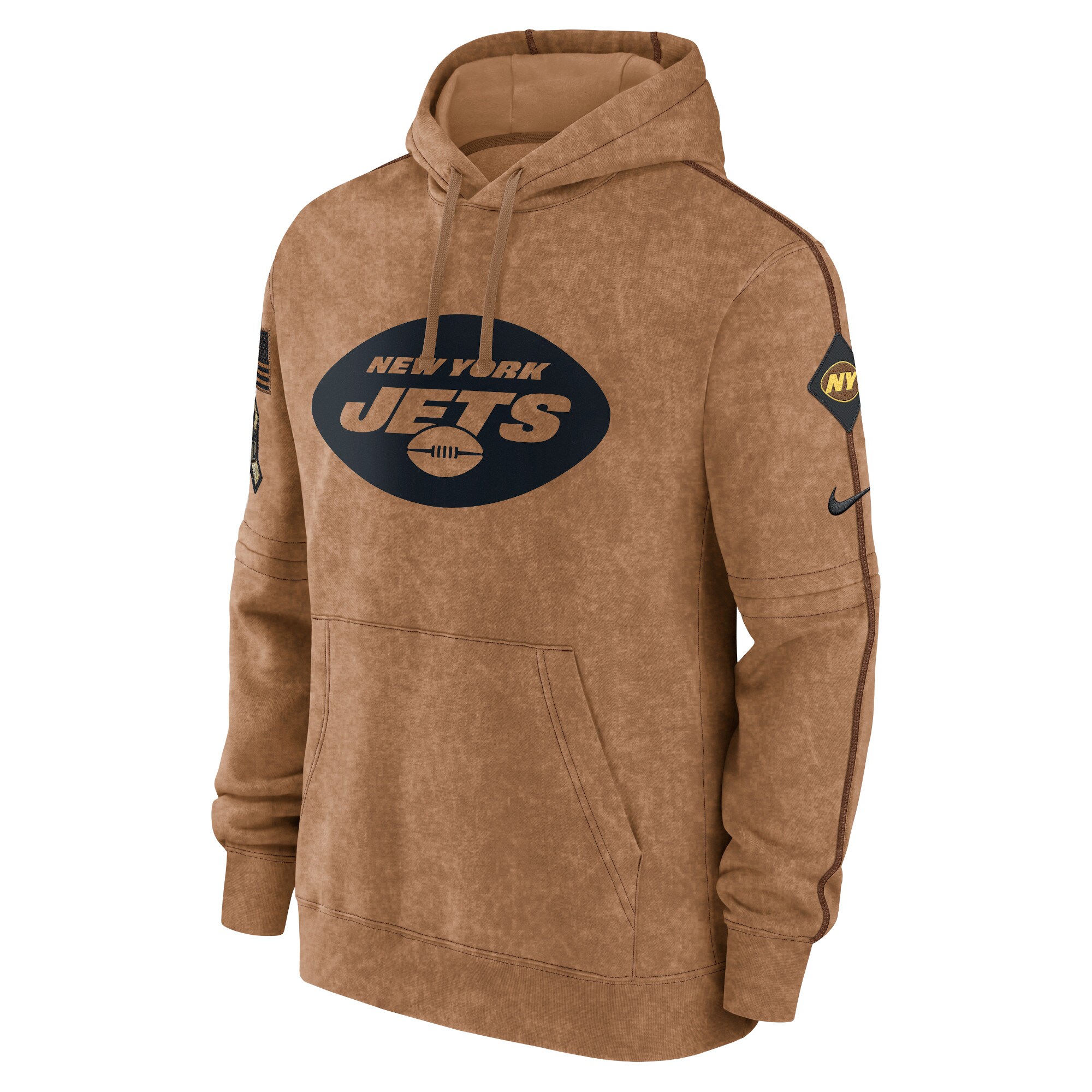 New York Jets  2023 Salute To Service Club Pullover Hoodie - Brown