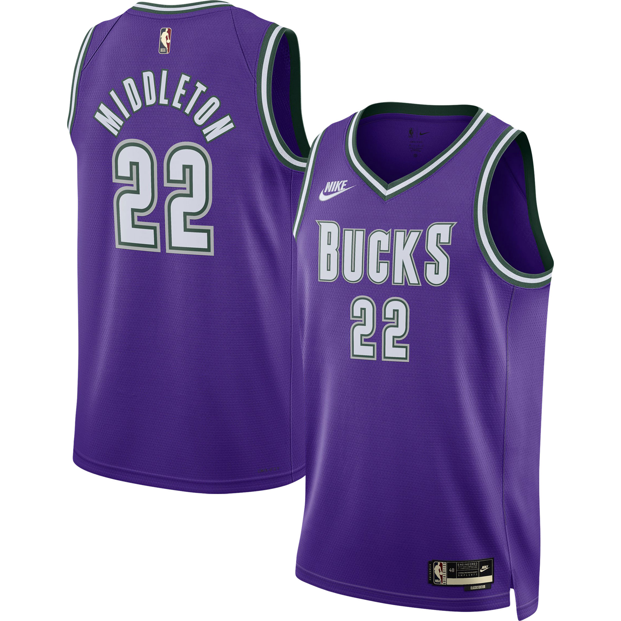 Khris Middleton Milwaukee Bucks Swingman Jersey - Classic Edition - Purple