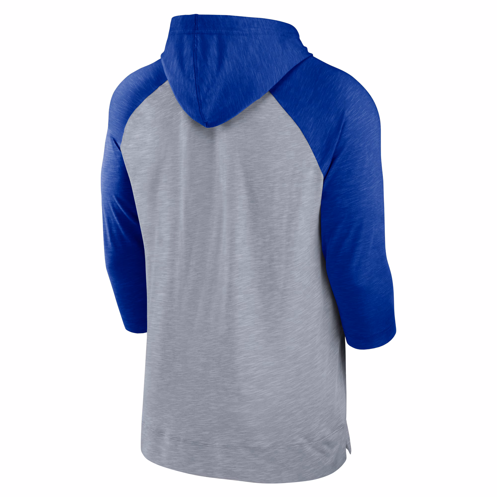 Buffalo Bills Raglan 3/4-Sleeve Pullover Hoodie - Heather Gray/Heather Royal