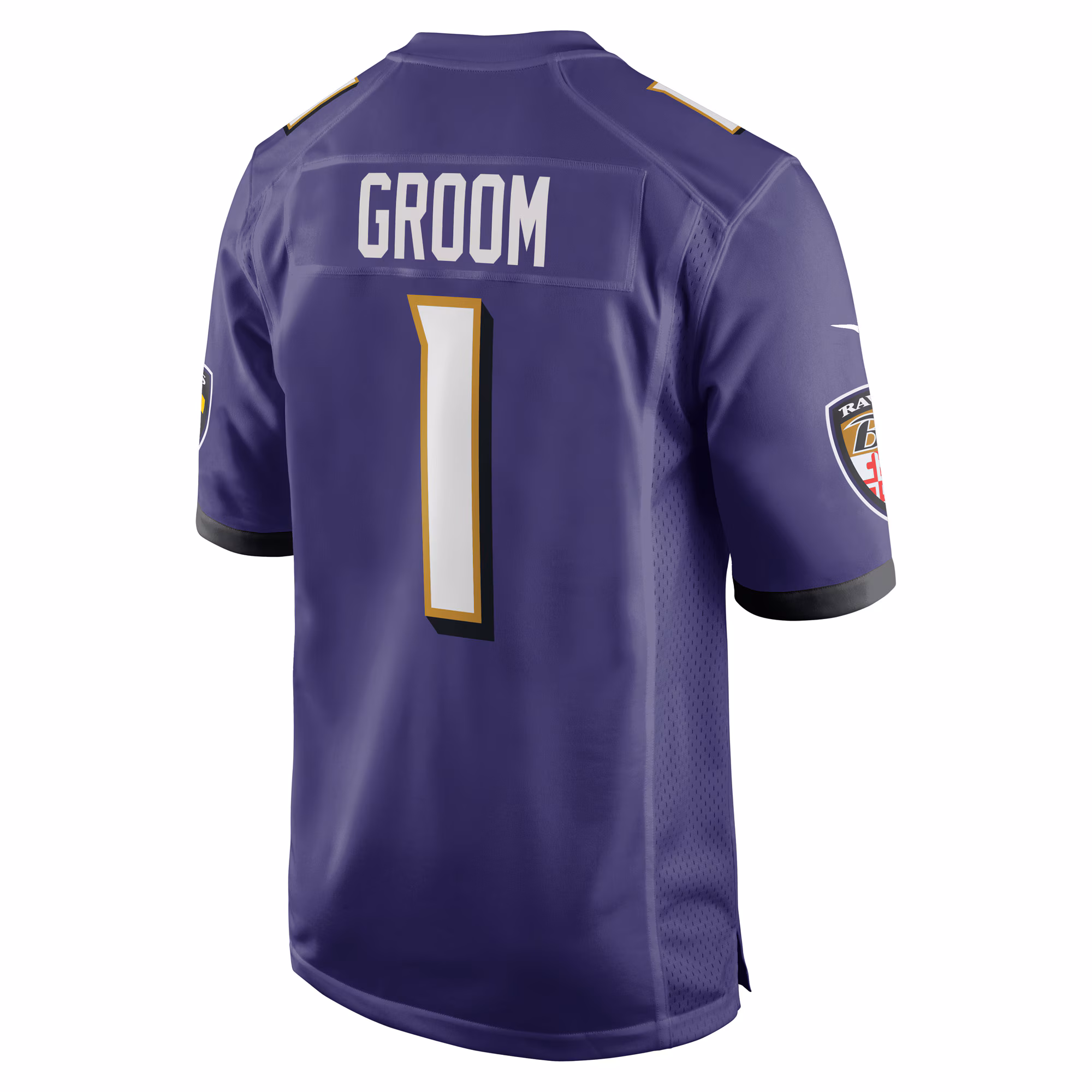 Number 1 Groom Baltimore Ravens Game Jersey - Purple