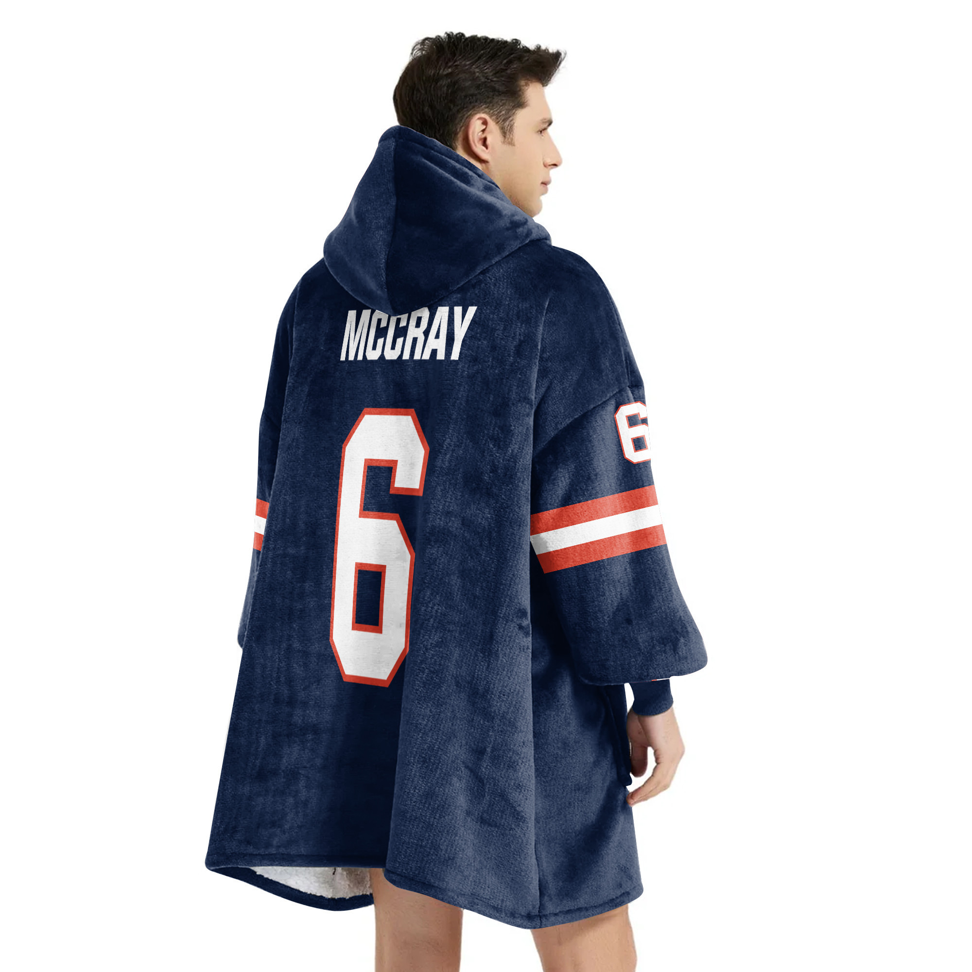 Adult 6 Illinois Football Unisex Blanket Hoodie